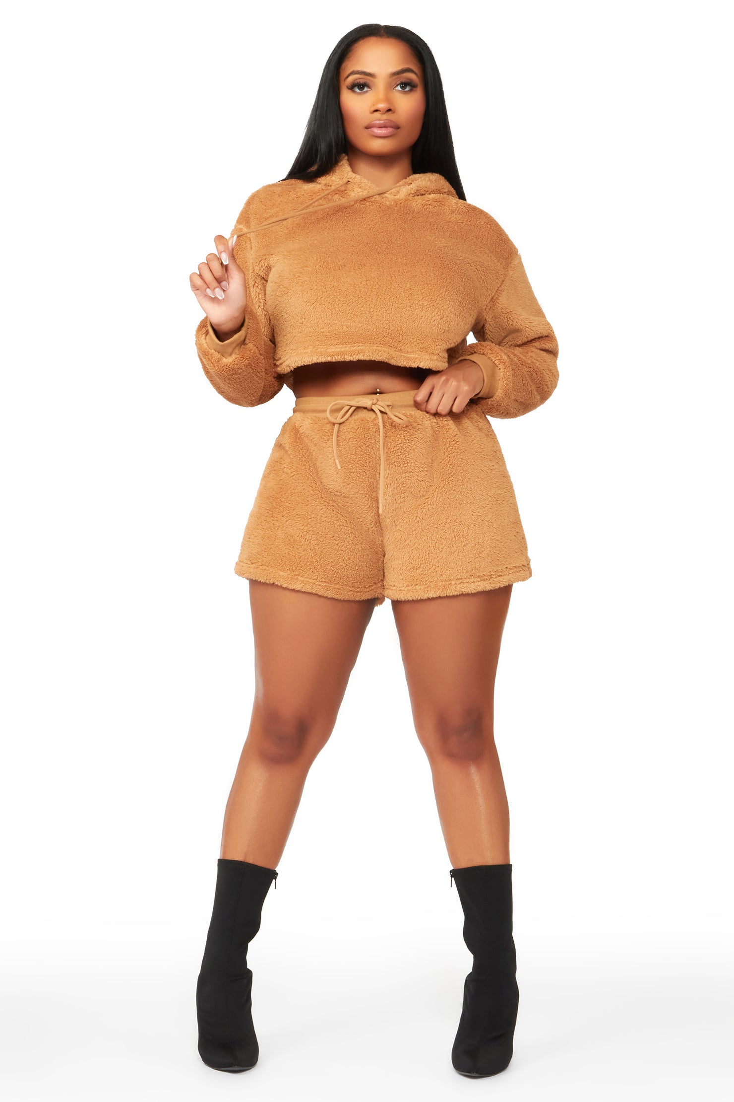 Like A Dream Mocha Sherpa Short Set