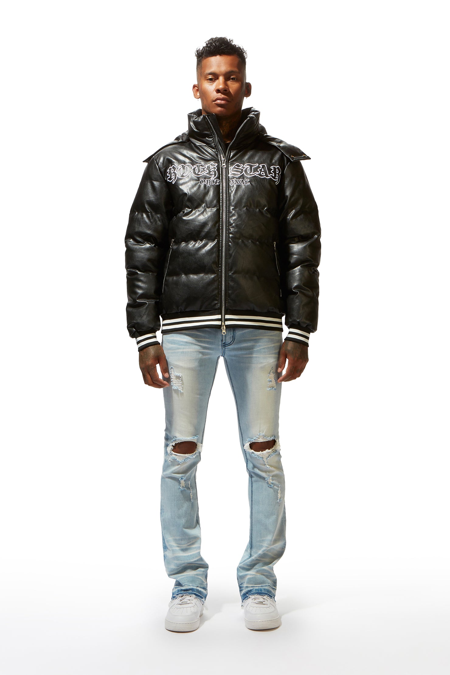 Sir Black Graphic Puffer Jacket