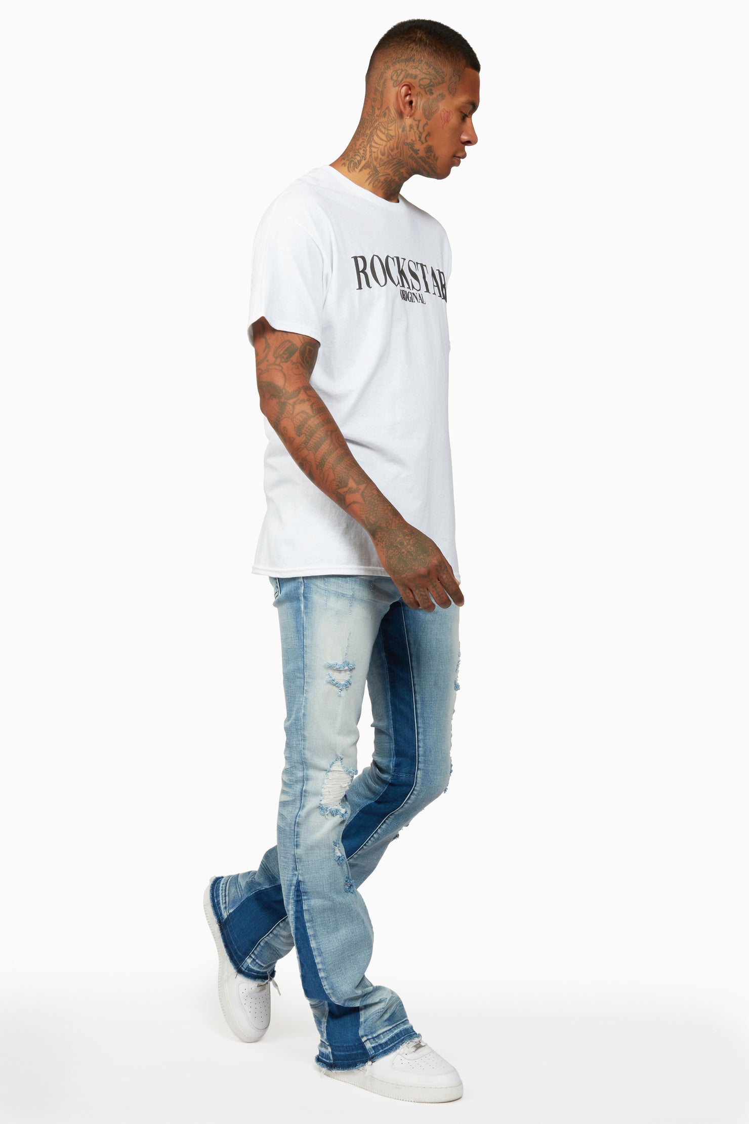 Tibbs Blue Stacked Flare Jean