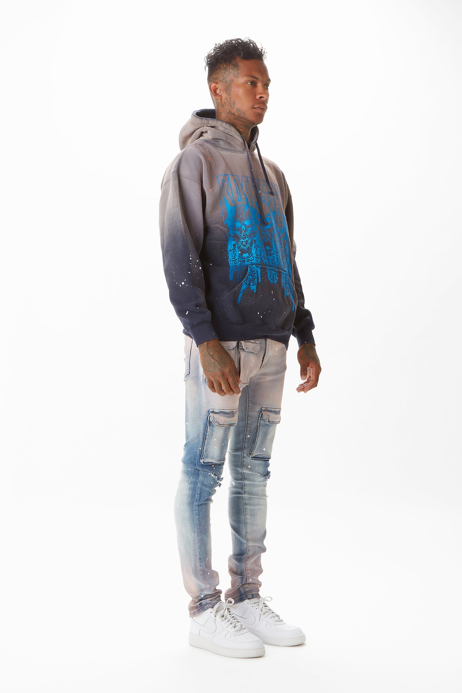 Sabbath Navy Graphic Printed Hoodie