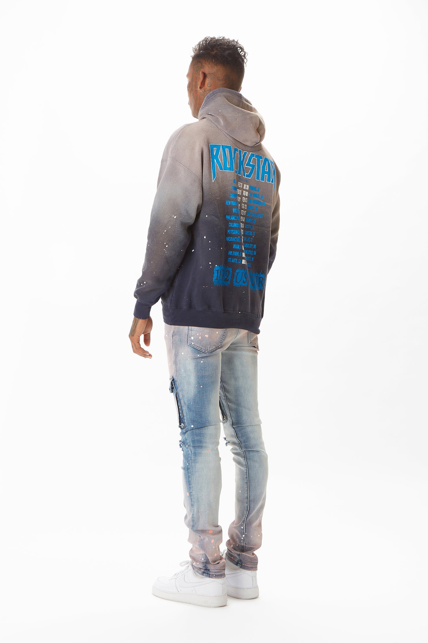 Sabbath Navy Graphic Printed Hoodie