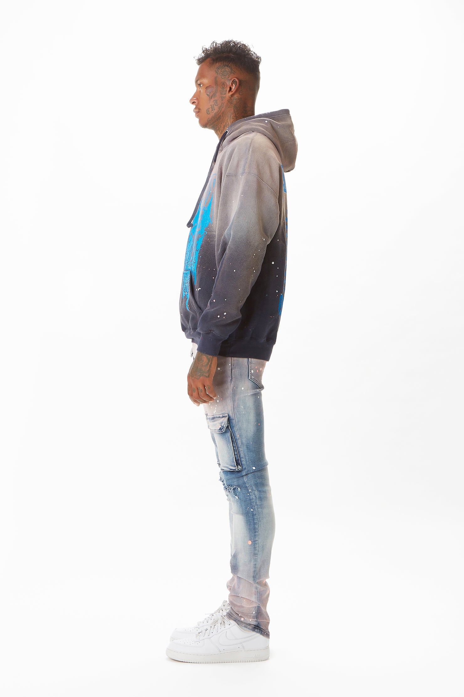 Sabbath Navy Graphic Printed Hoodie