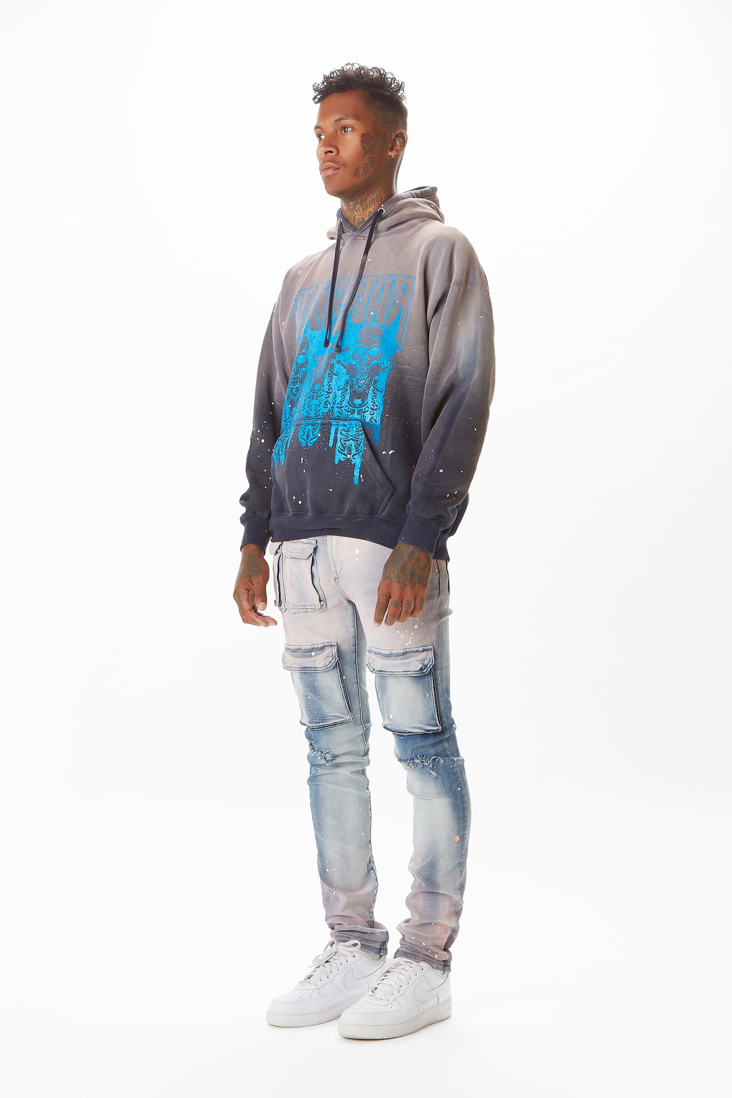 Sabbath Navy Graphic Printed Hoodie