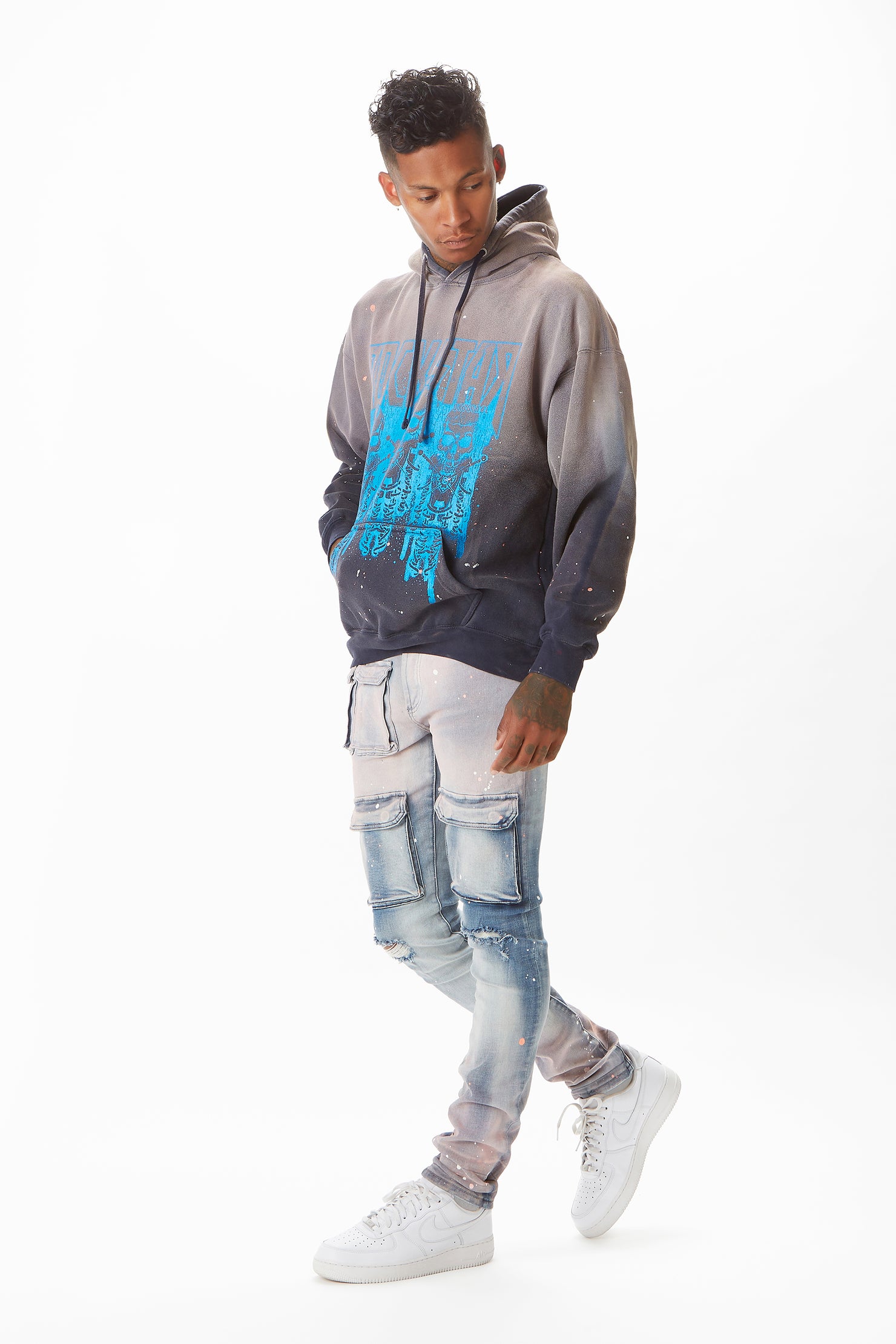 Sabbath Navy Graphic Printed Hoodie