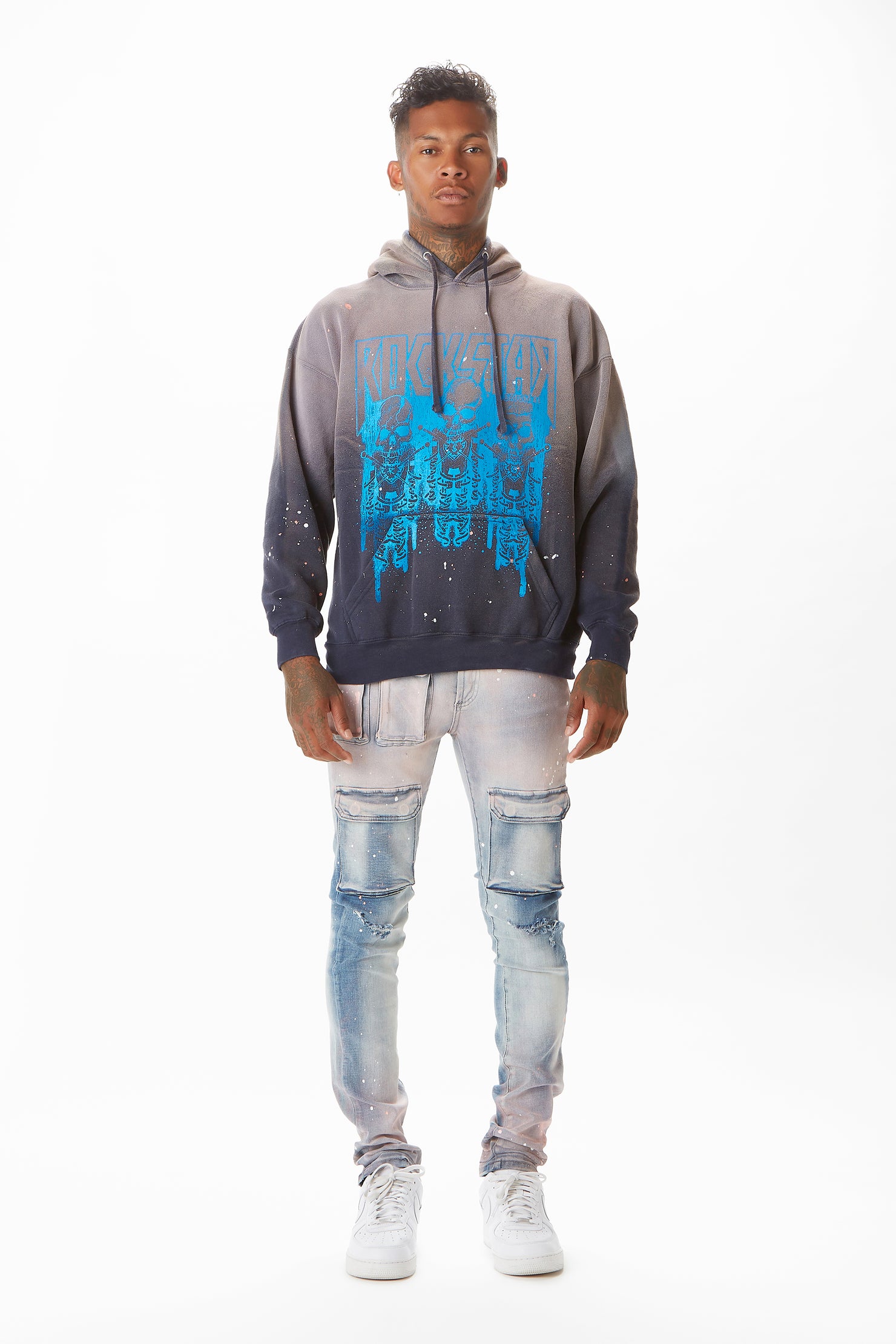 Sabbath Navy Graphic Printed Hoodie