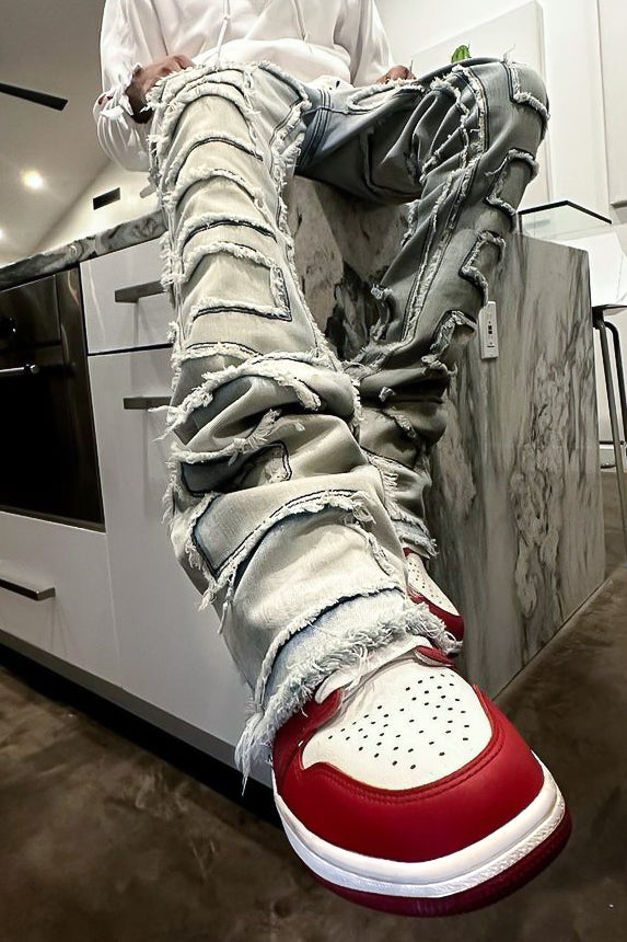 Shake Light Blue Stacked Flare Jean