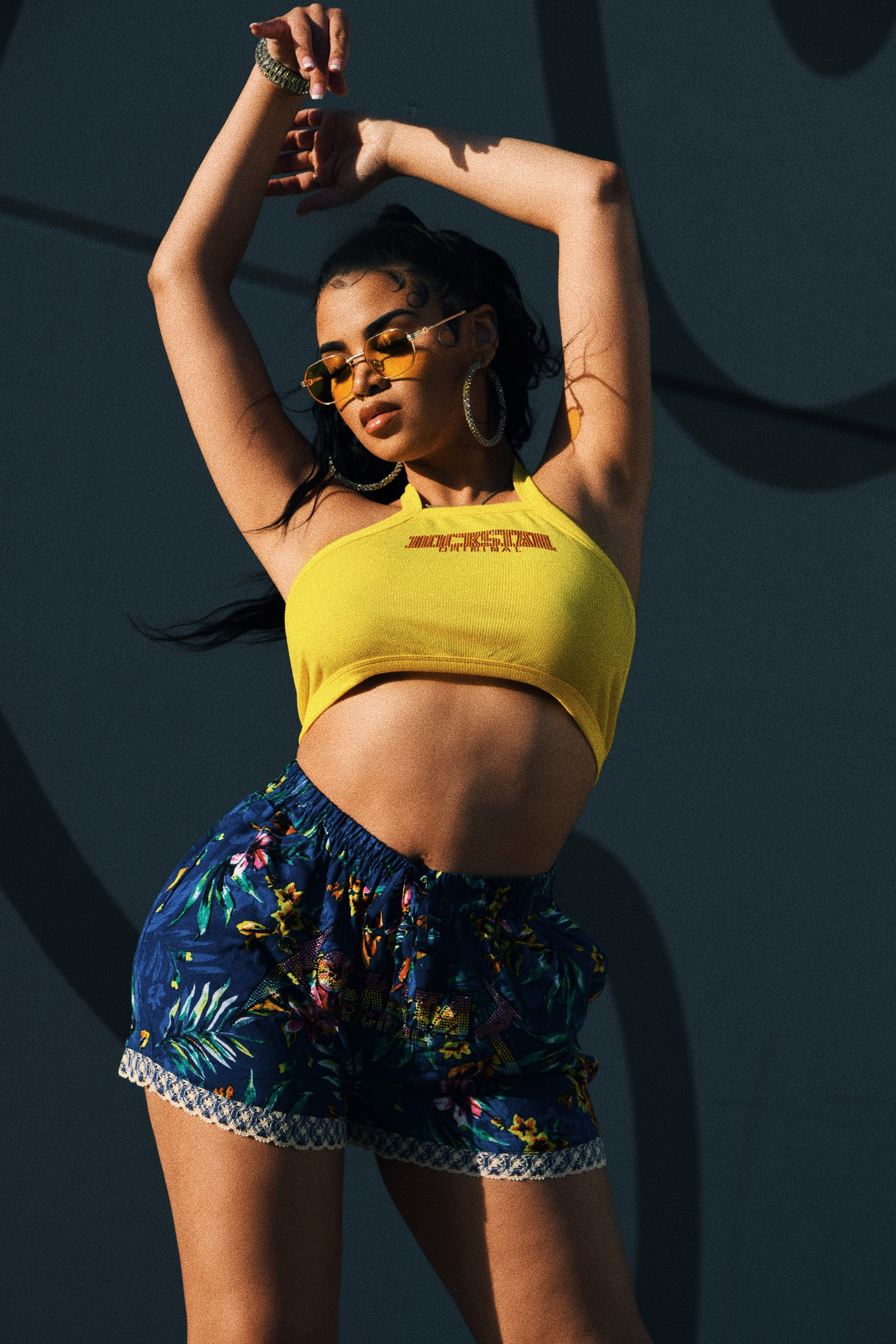 Sunny Halter Neck Tank-Yellow