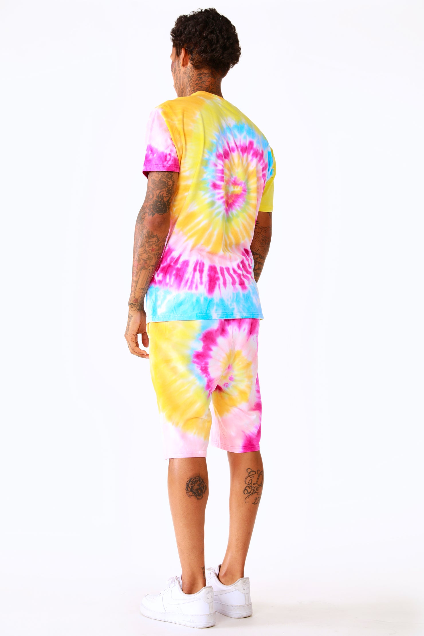 Kyler Tie Dye Short Set-Org/Pink