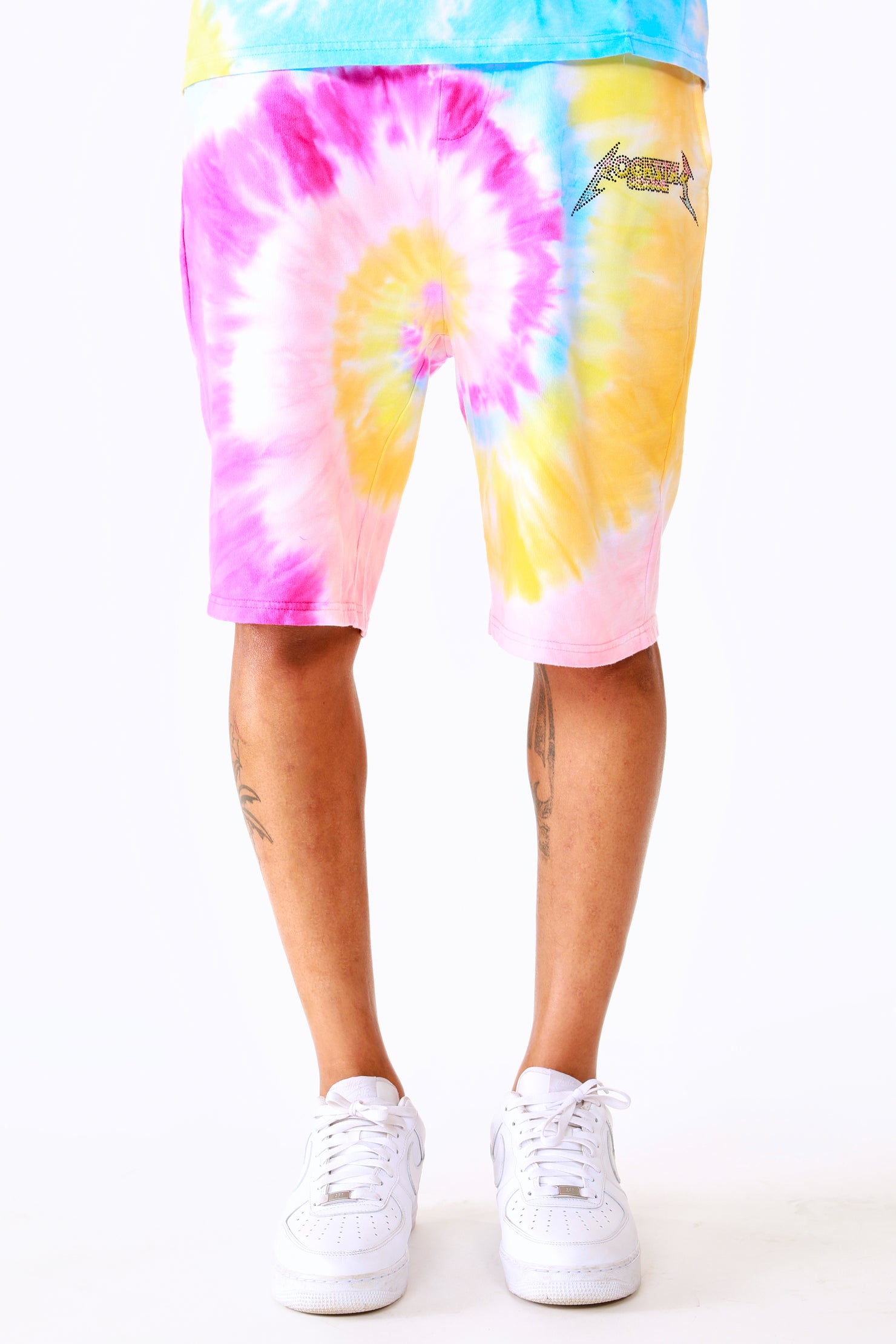 Kyler Tie Dye Short Set-Org/Pink