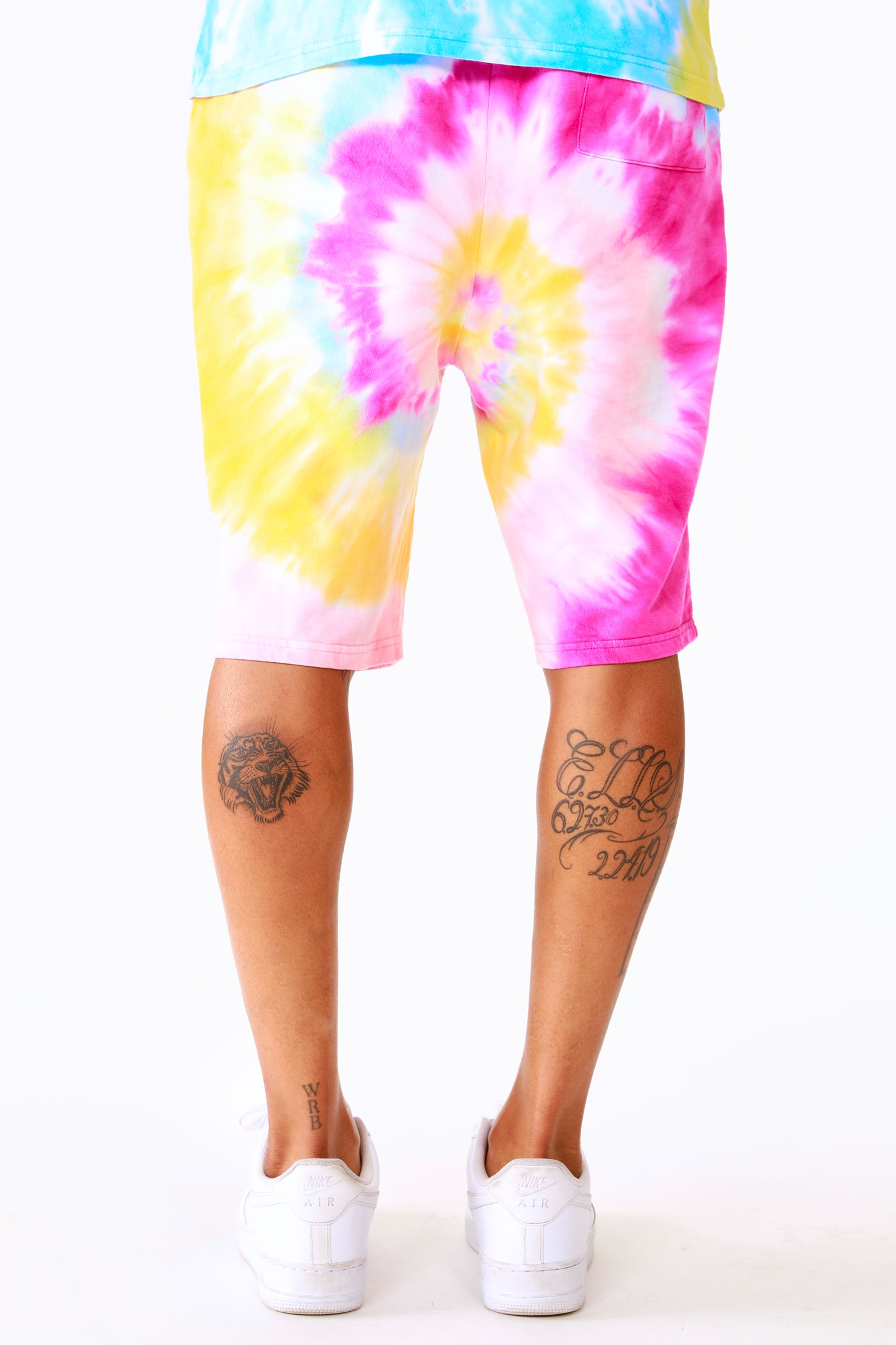 Kyler Tie Dye Short Set-Org/Pink