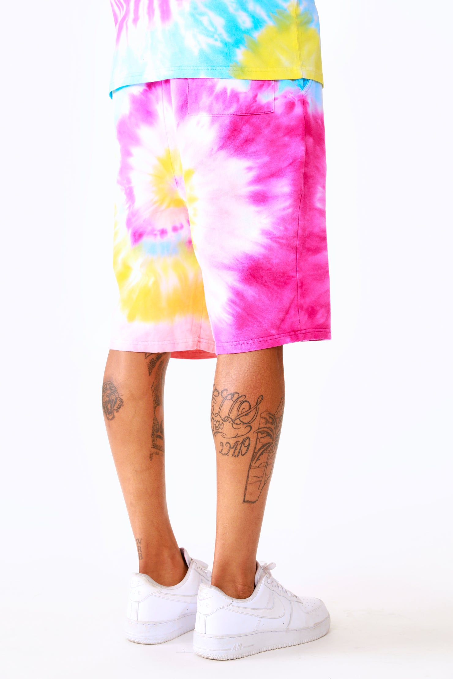 Kyler Tie Dye Short Set-Org/Pink
