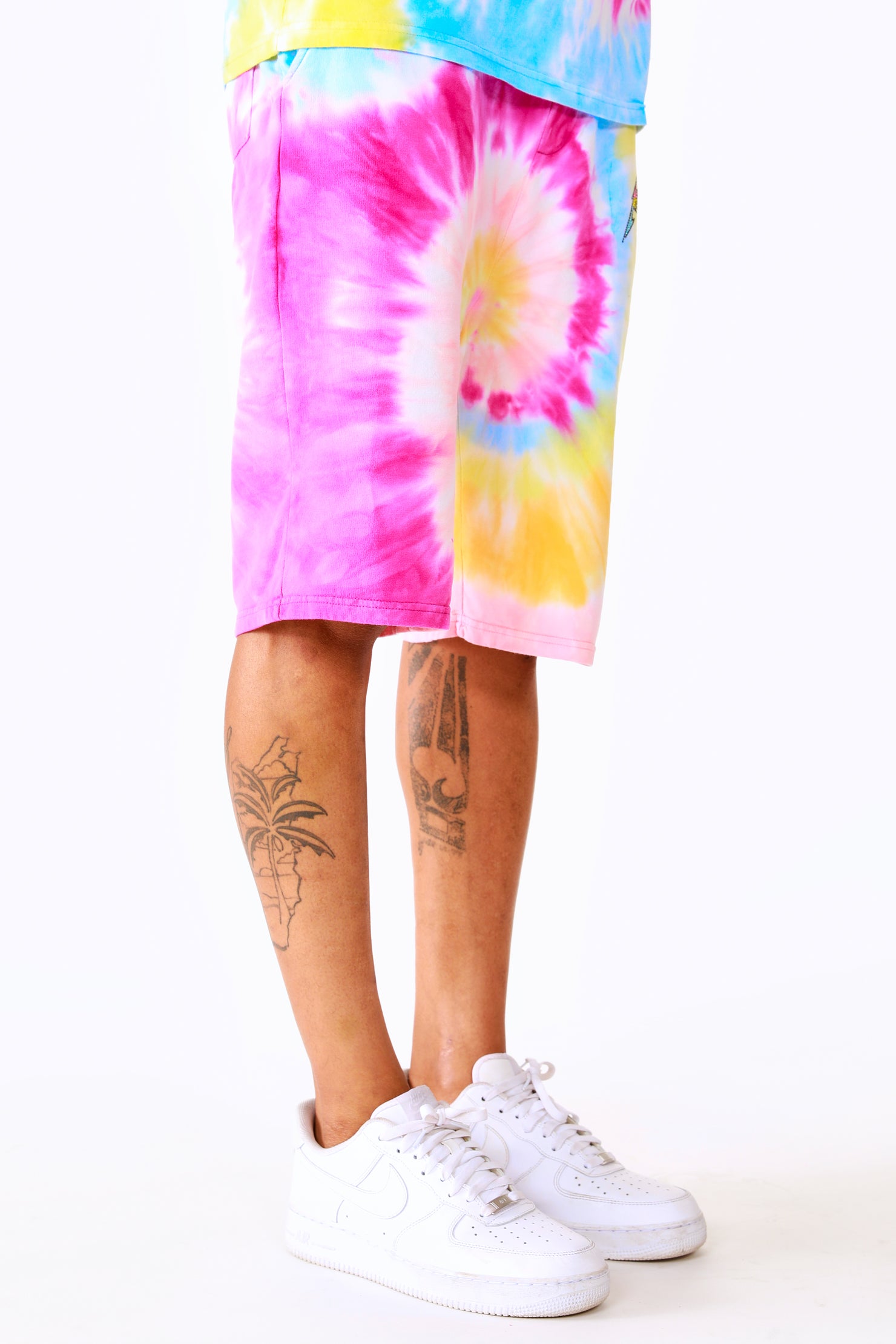 Kyler Tie Dye Short Set-Org/Pink