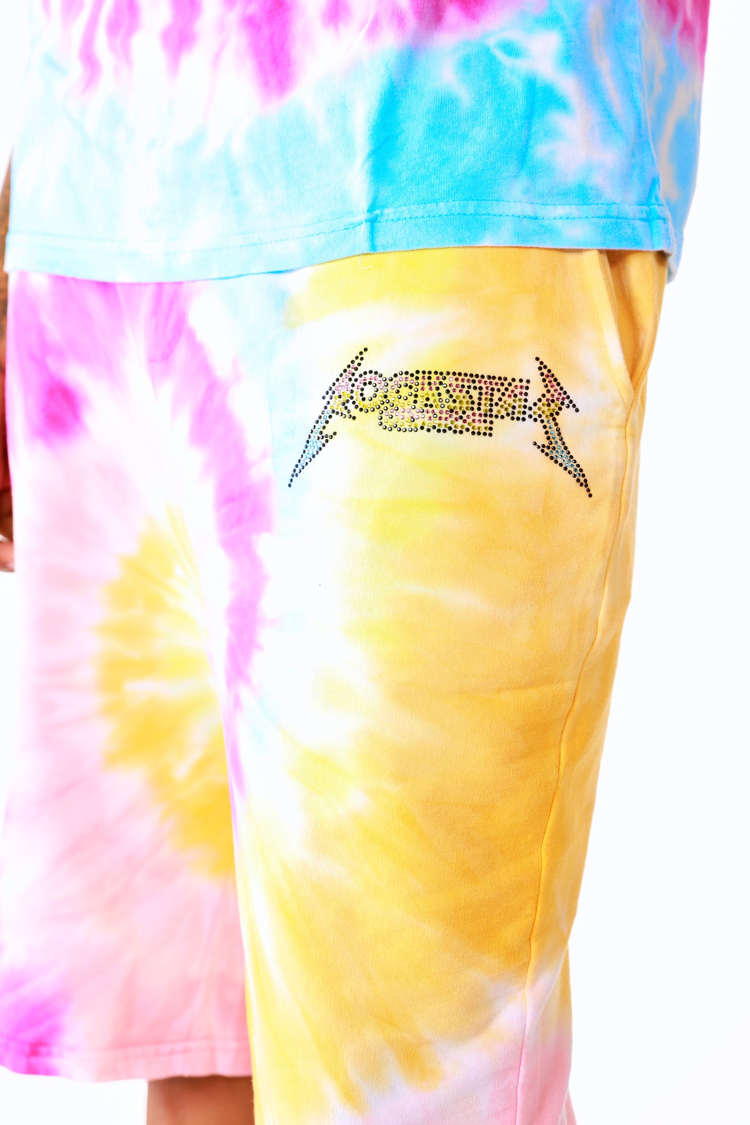 Kyler Tie Dye Short Set-Org/Pink