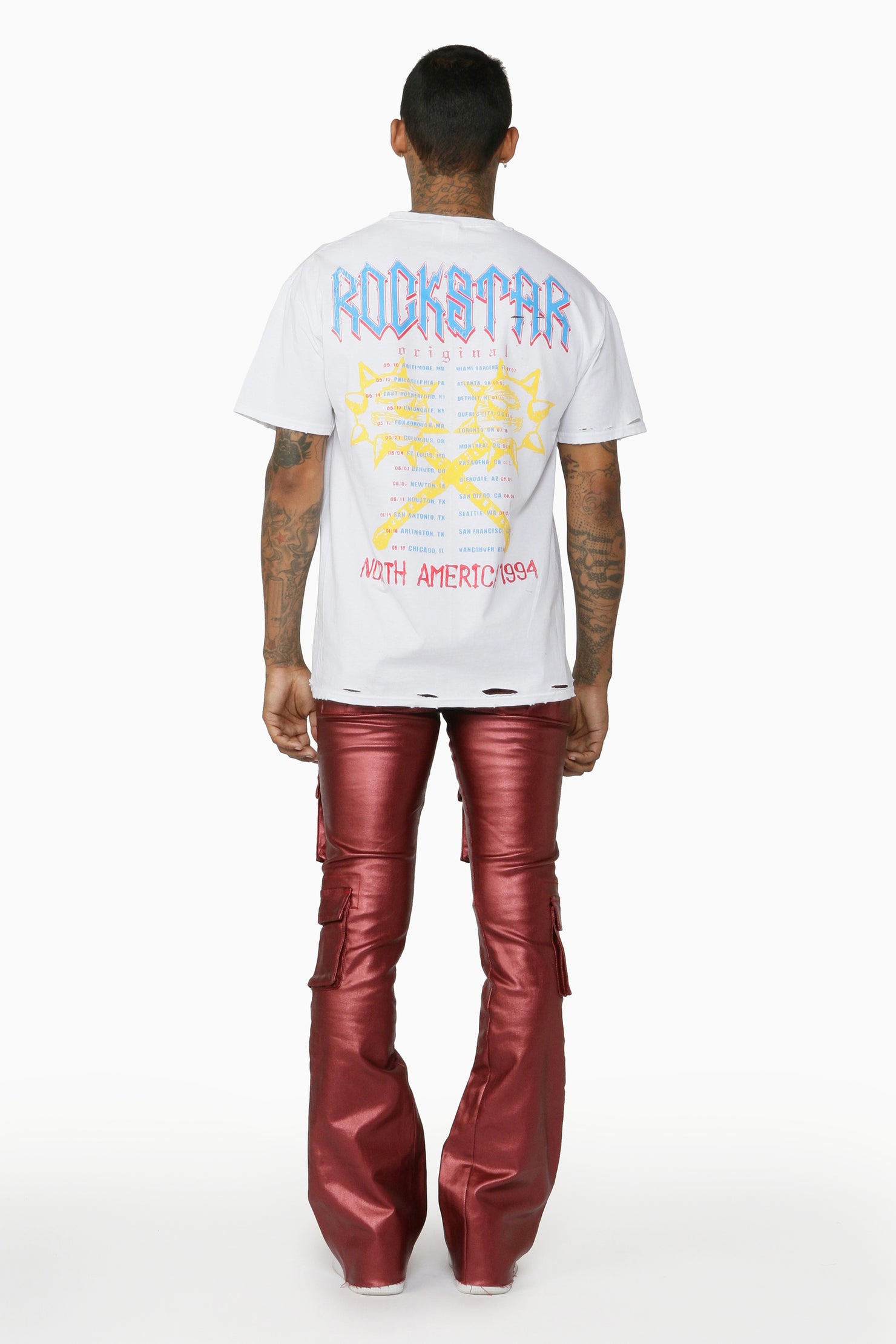 Rancid Burgundy Coated Flare Jean