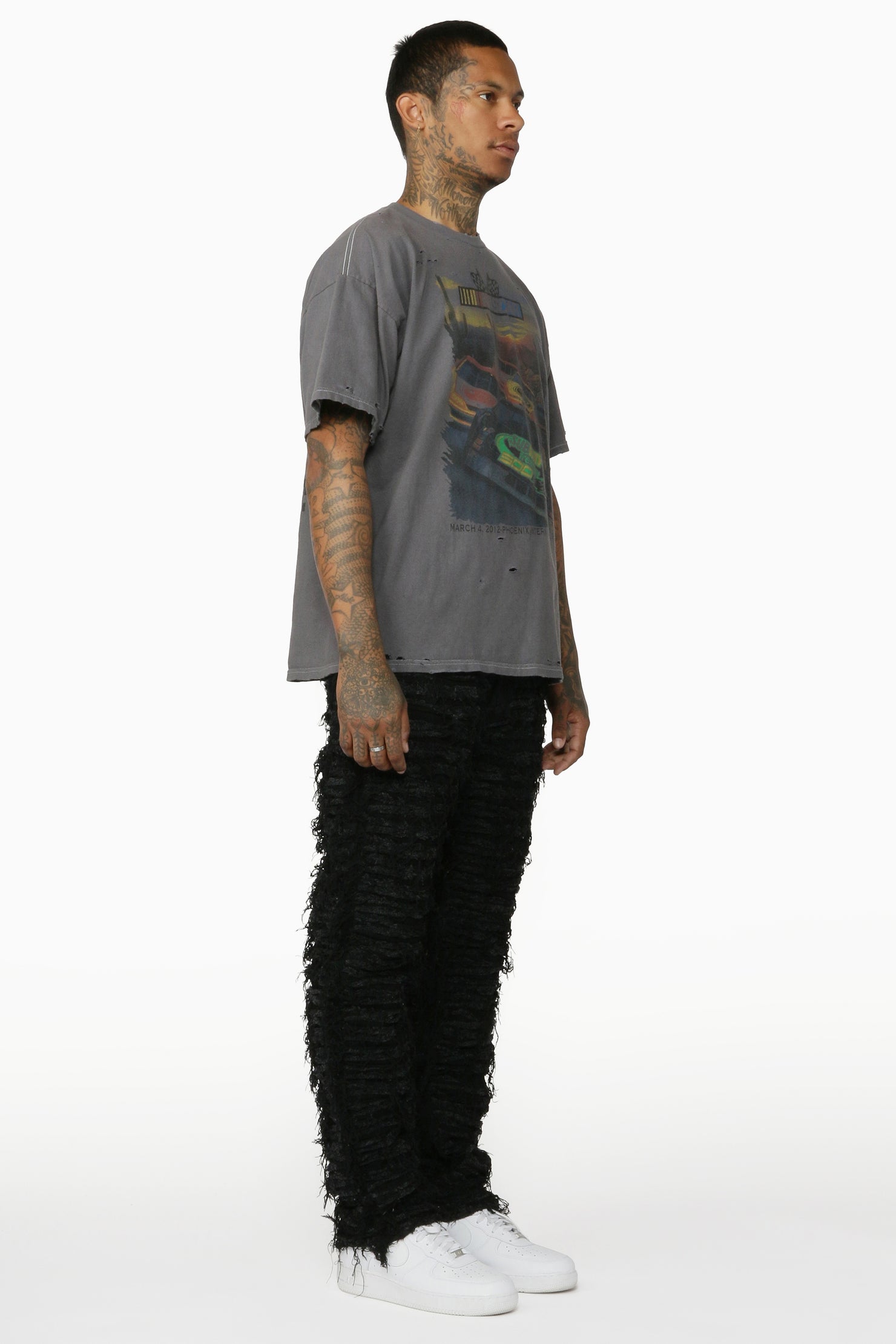 Baelor Jet Black Stacked Flare Jean