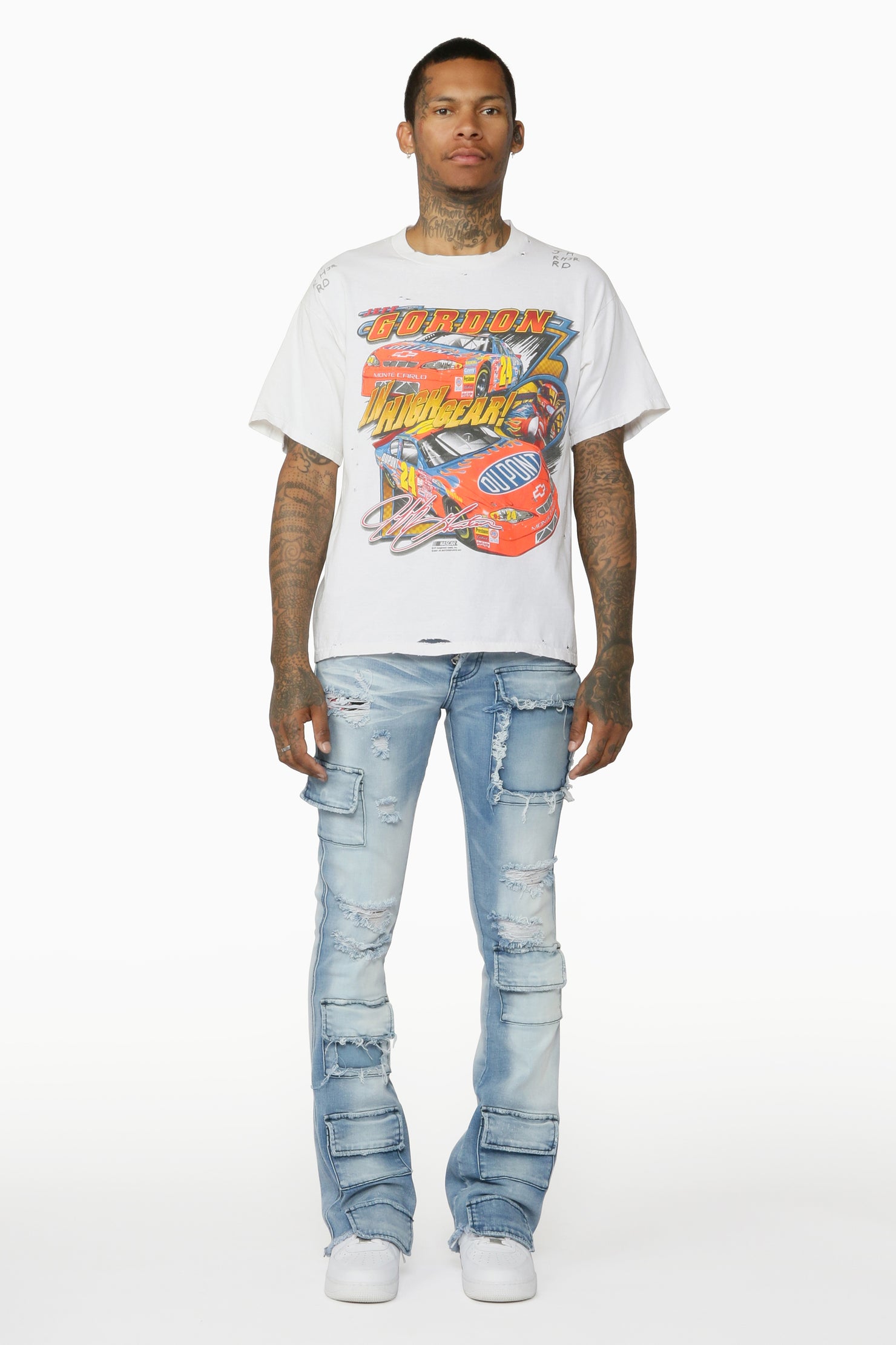 Glenn Blue Stacked Flare Jean