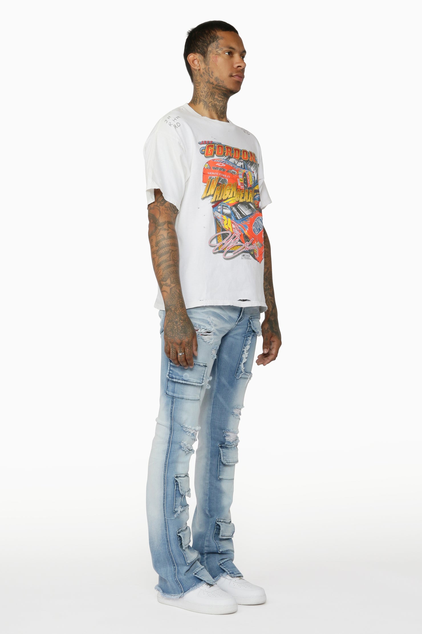 Glenn Blue Stacked Flare Jean