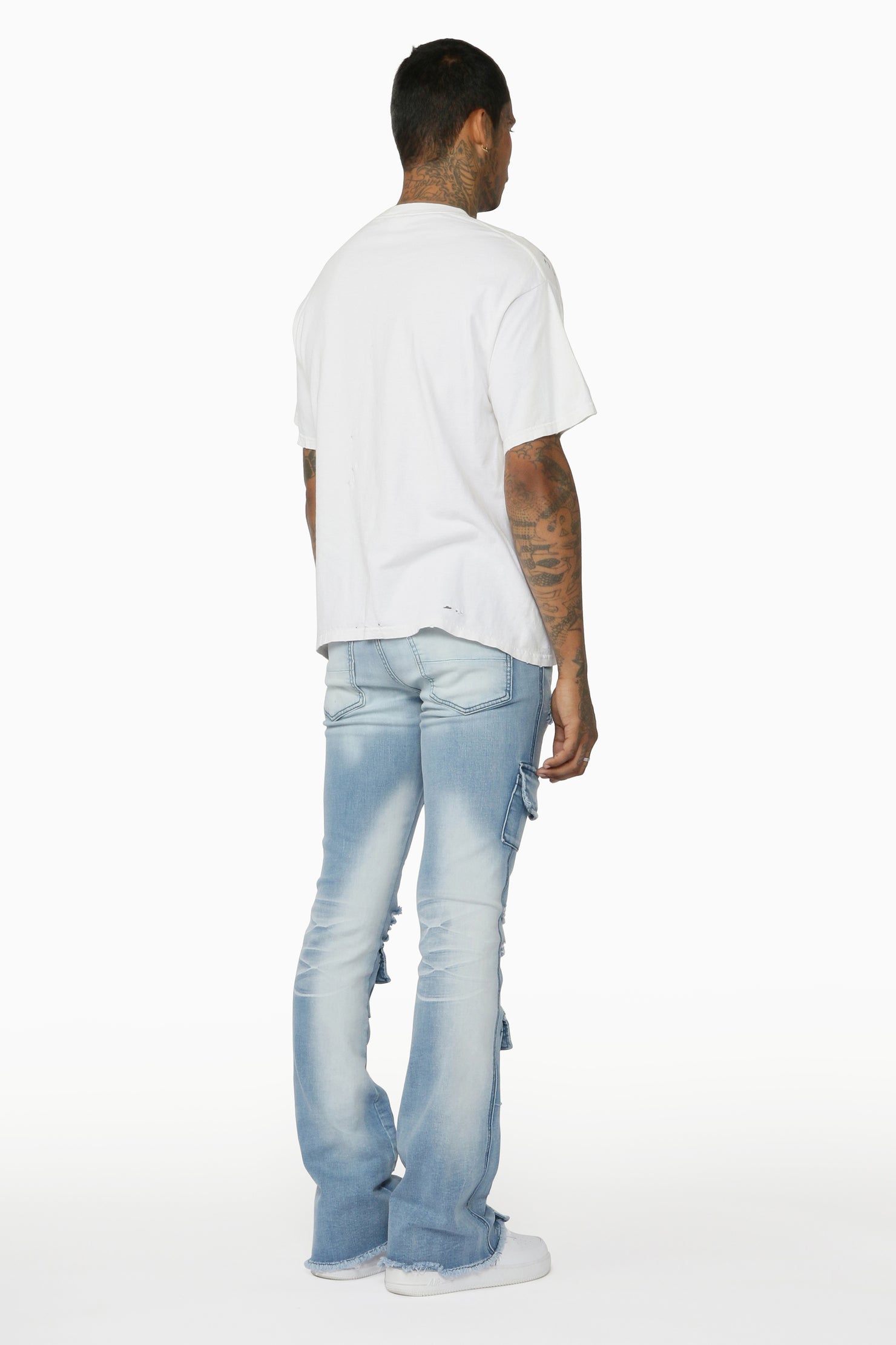 Glenn Blue Stacked Flare Jean