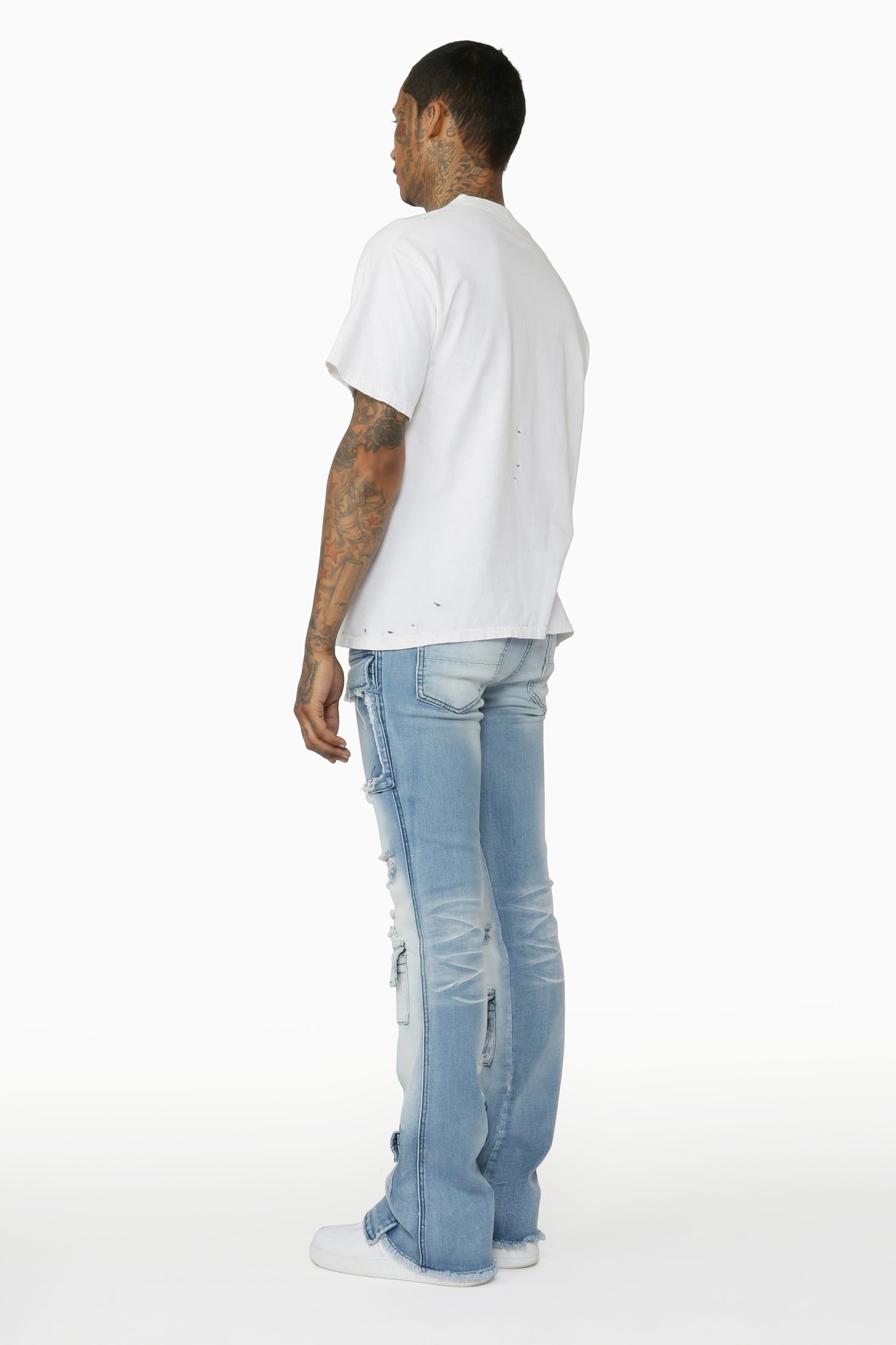 Glenn Blue Stacked Flare Jean