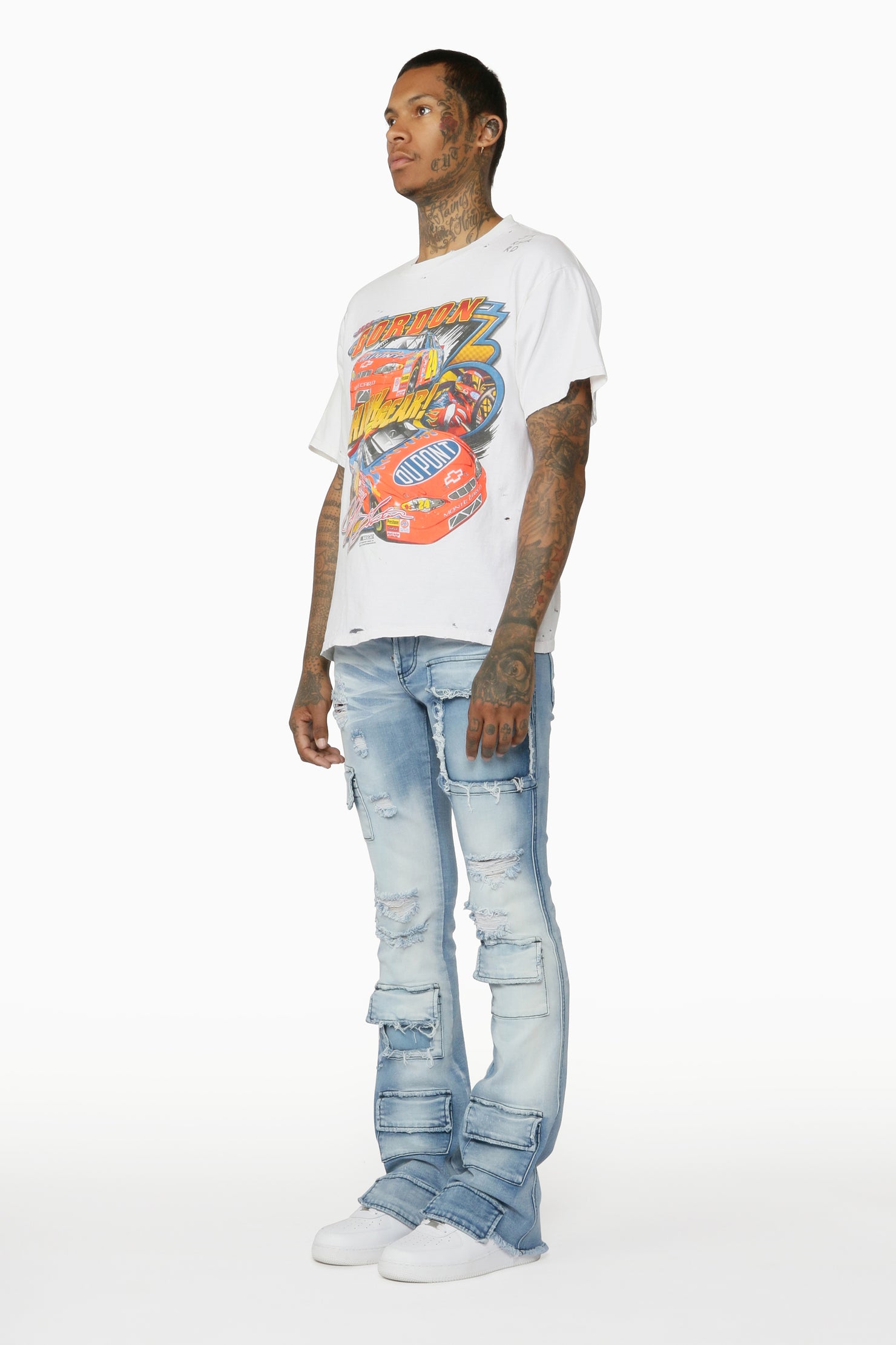 Glenn Blue Stacked Flare Jean