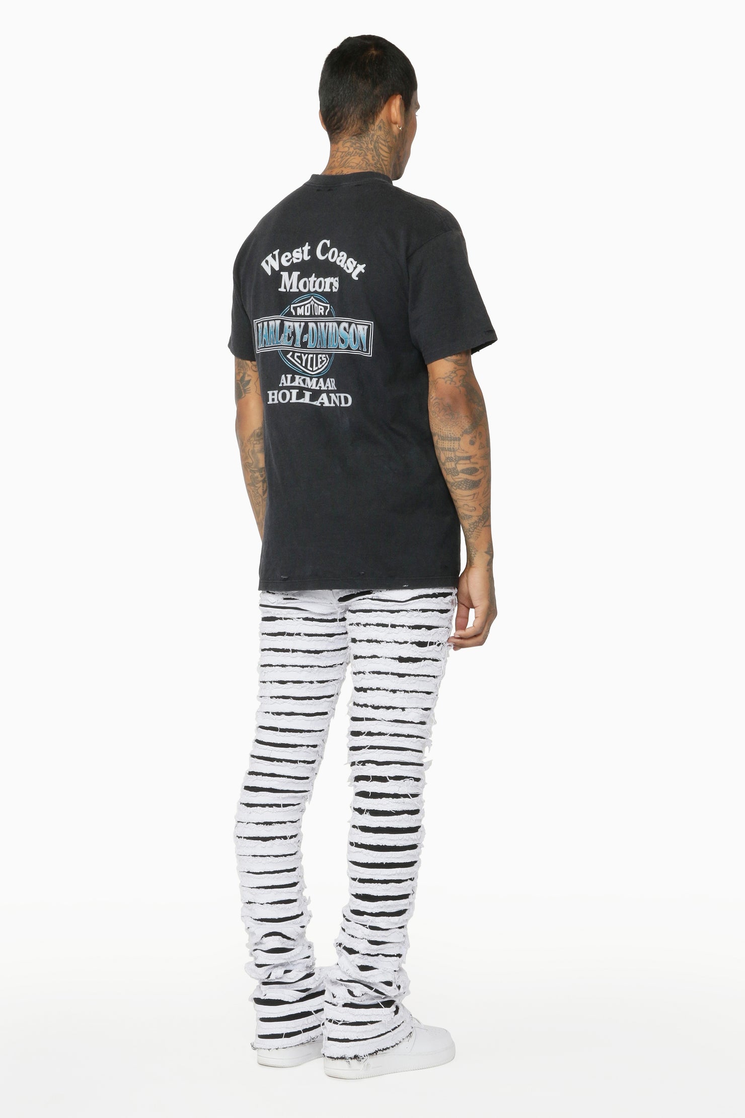 Kunno White Stacked Flare Jean