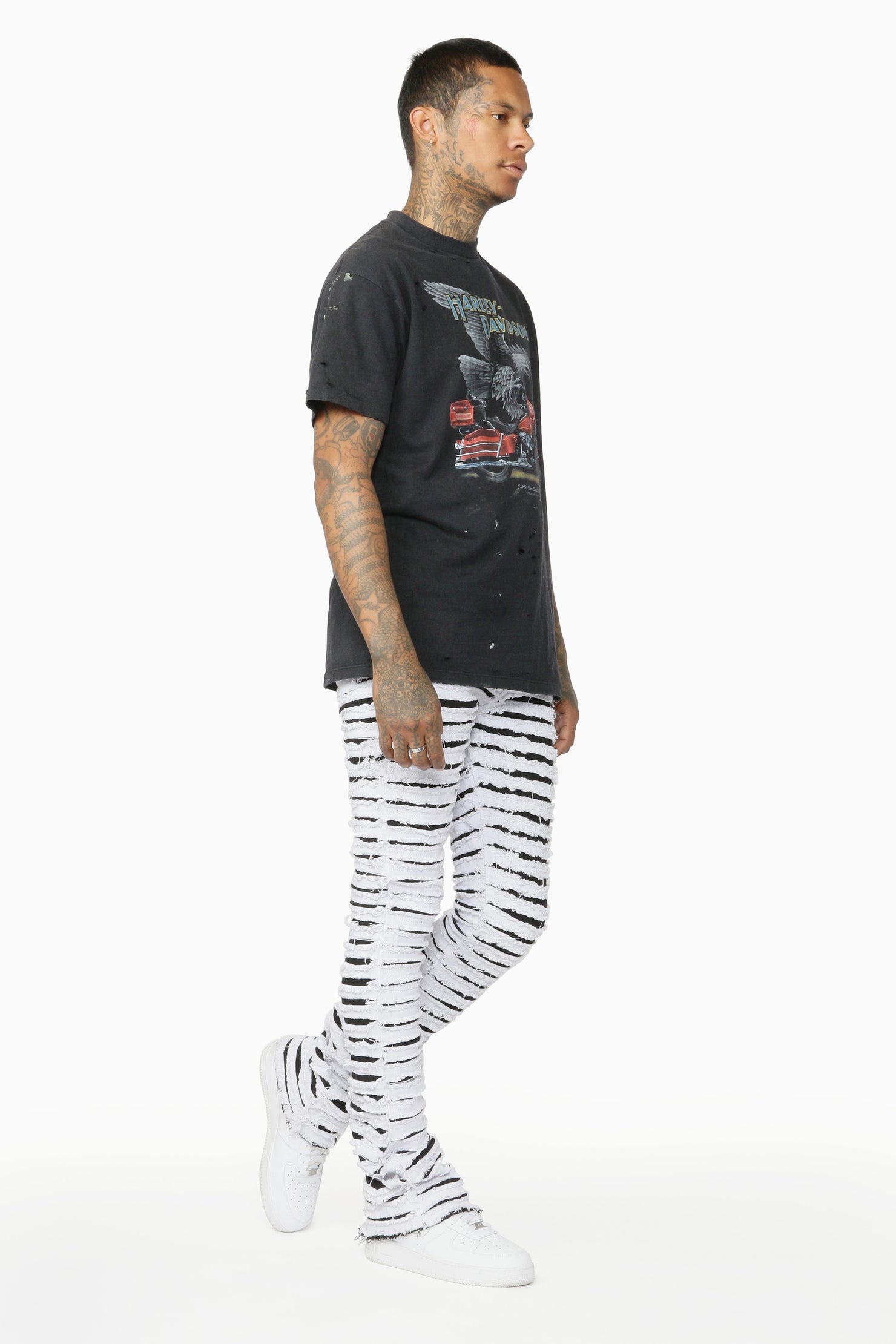 Kunno White Stacked Flare Jean