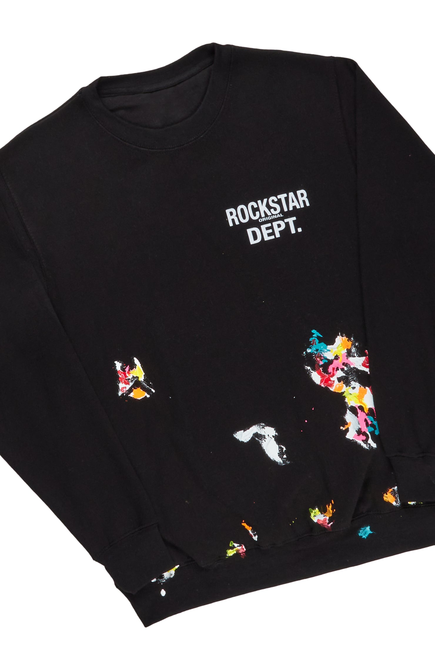 Rockstar Art Dist. Black Crewneck Short Set