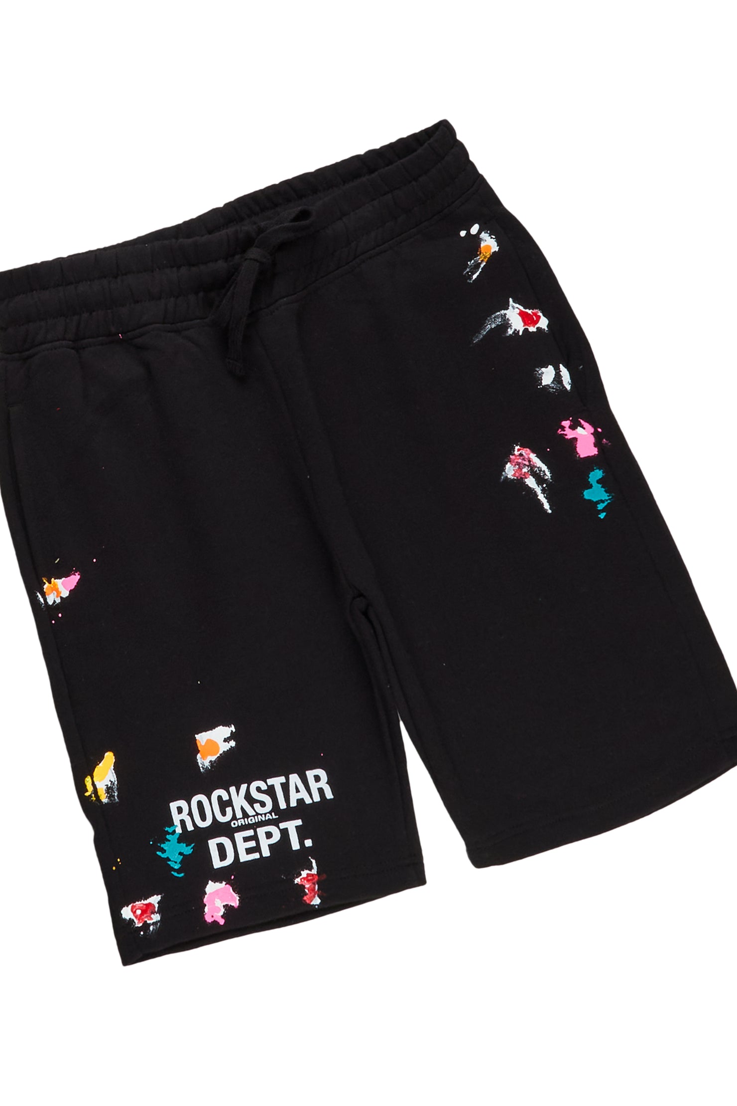 Rockstar Art Dist. Black Crewneck Short Set