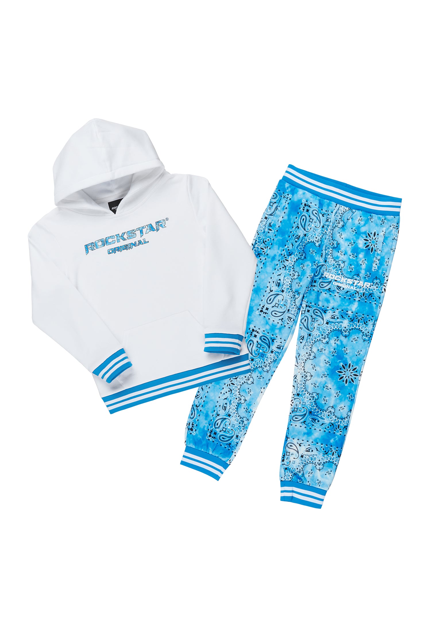 Boys Booker Blue Graphic Hoodie Track Set
