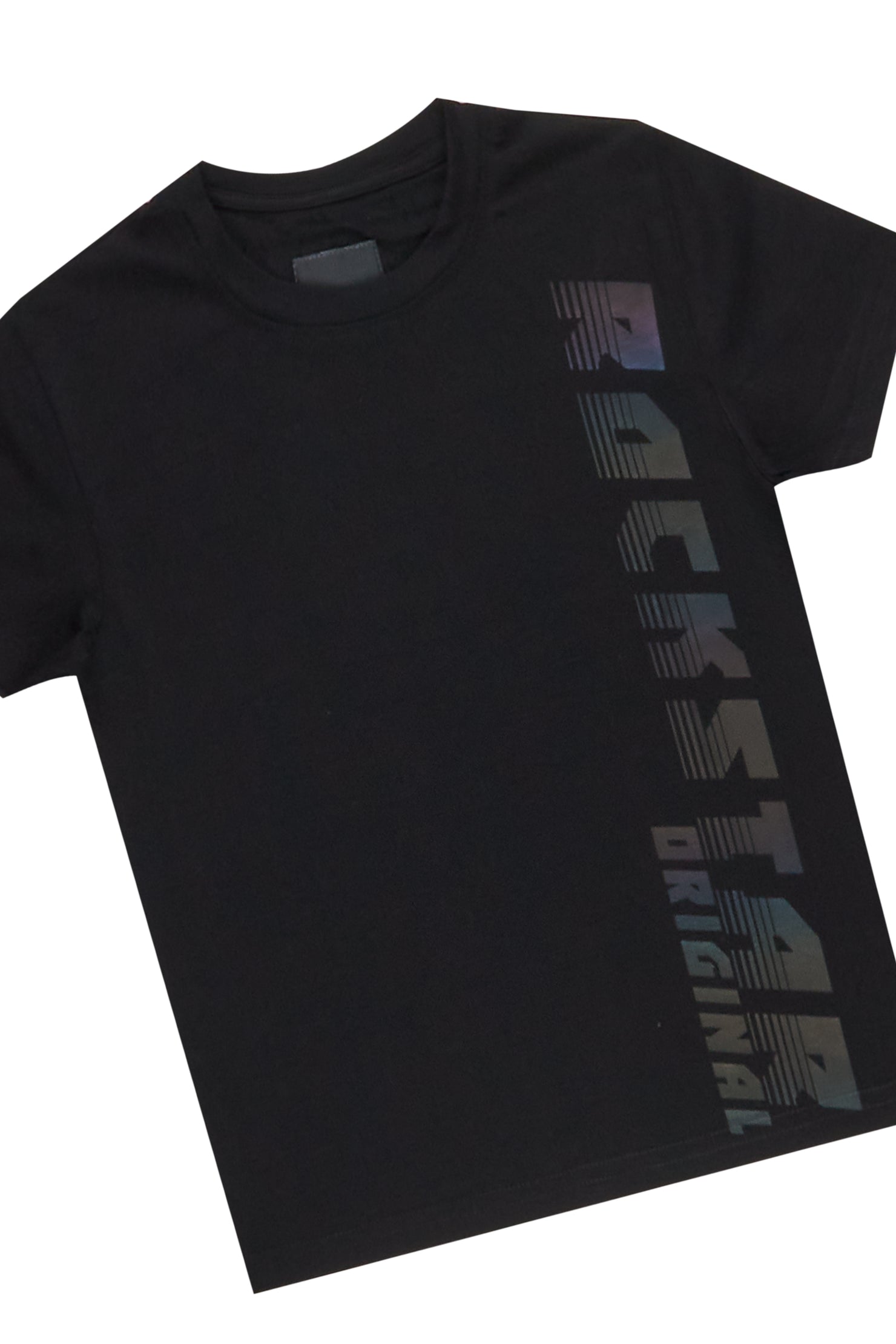 Boys Xadrian Black T Shirt Short Set