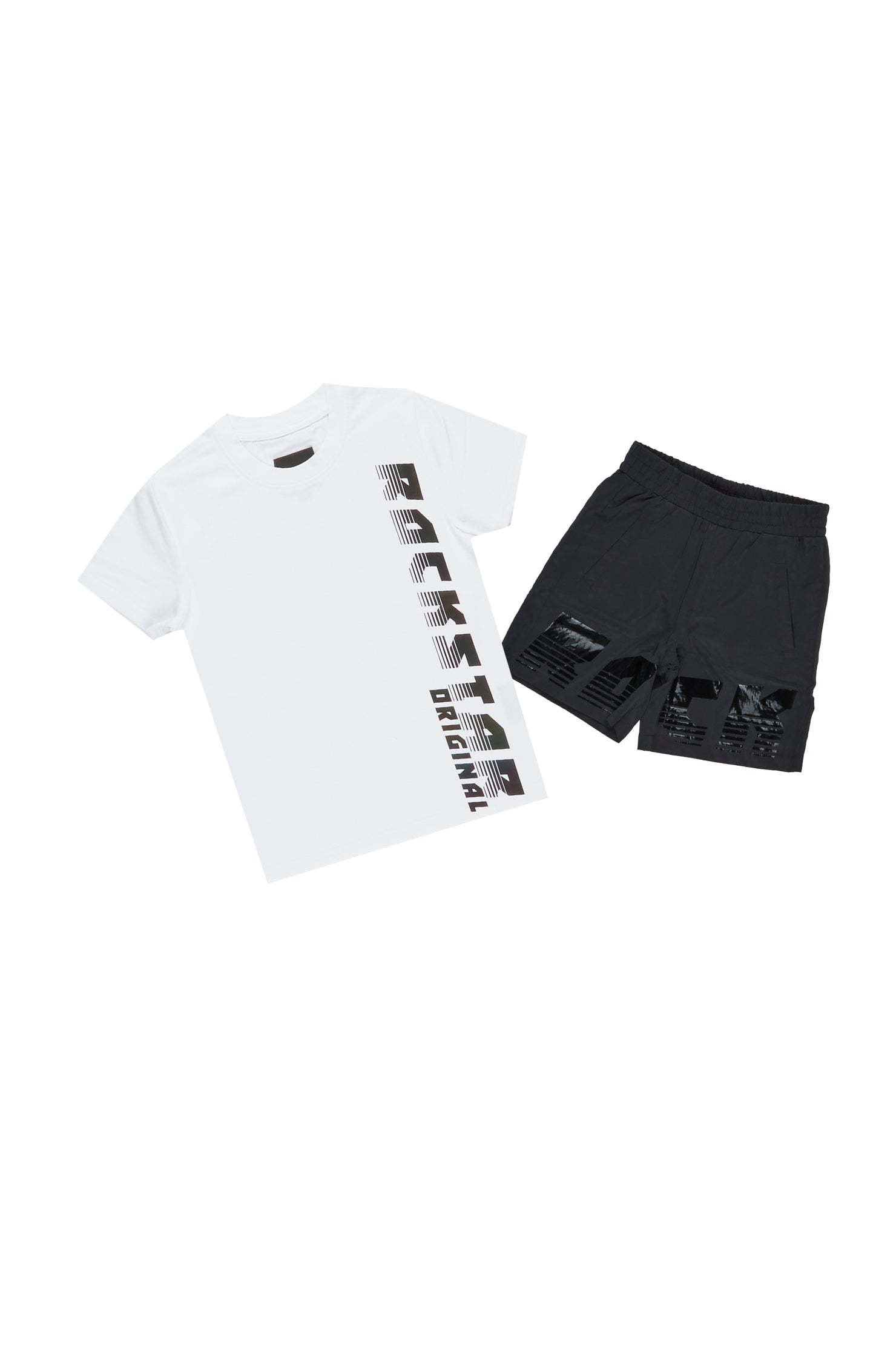 Boys Xadrian White T Shirt Short Set