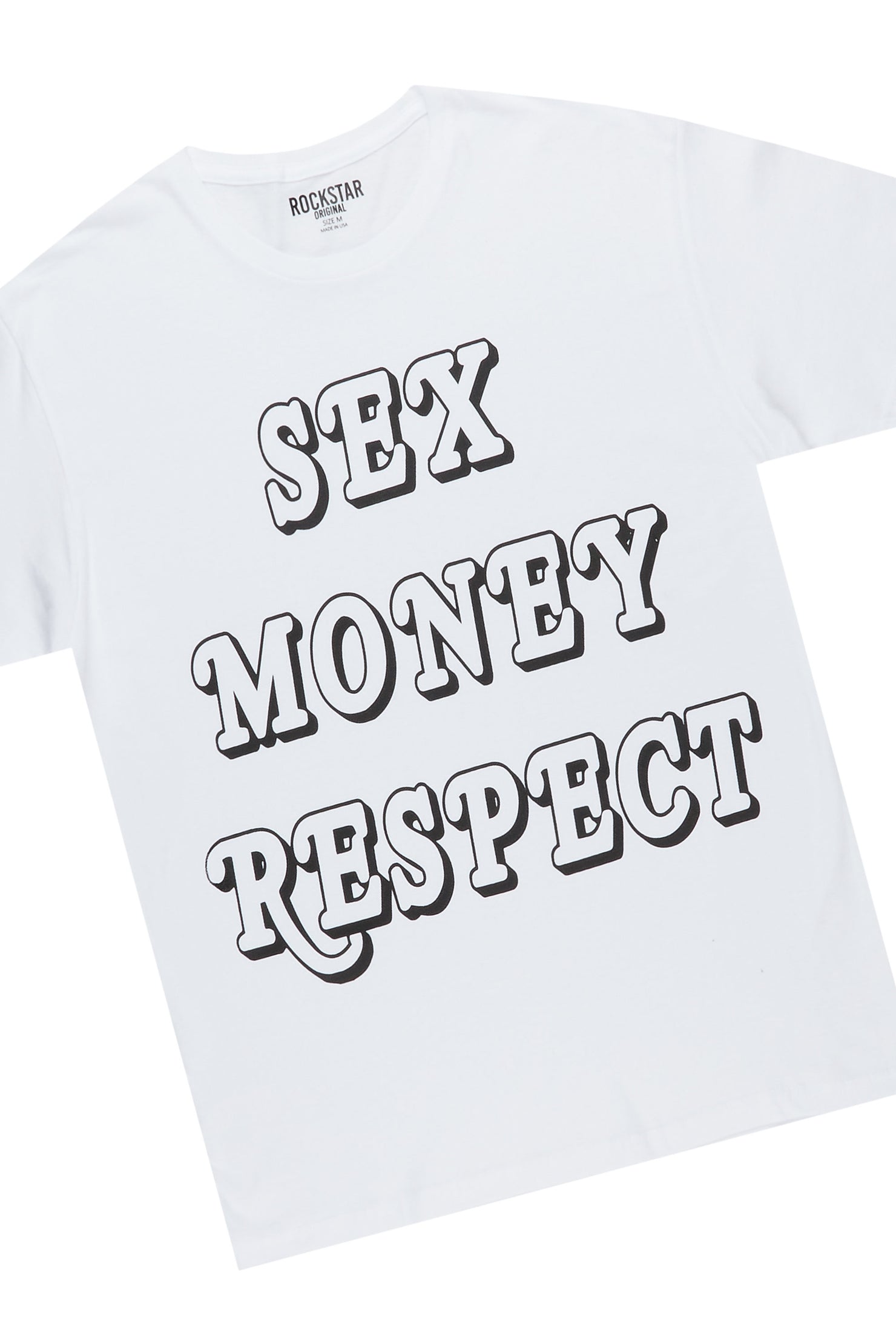 Cain White/Black Graphic T-Shirt Short Set