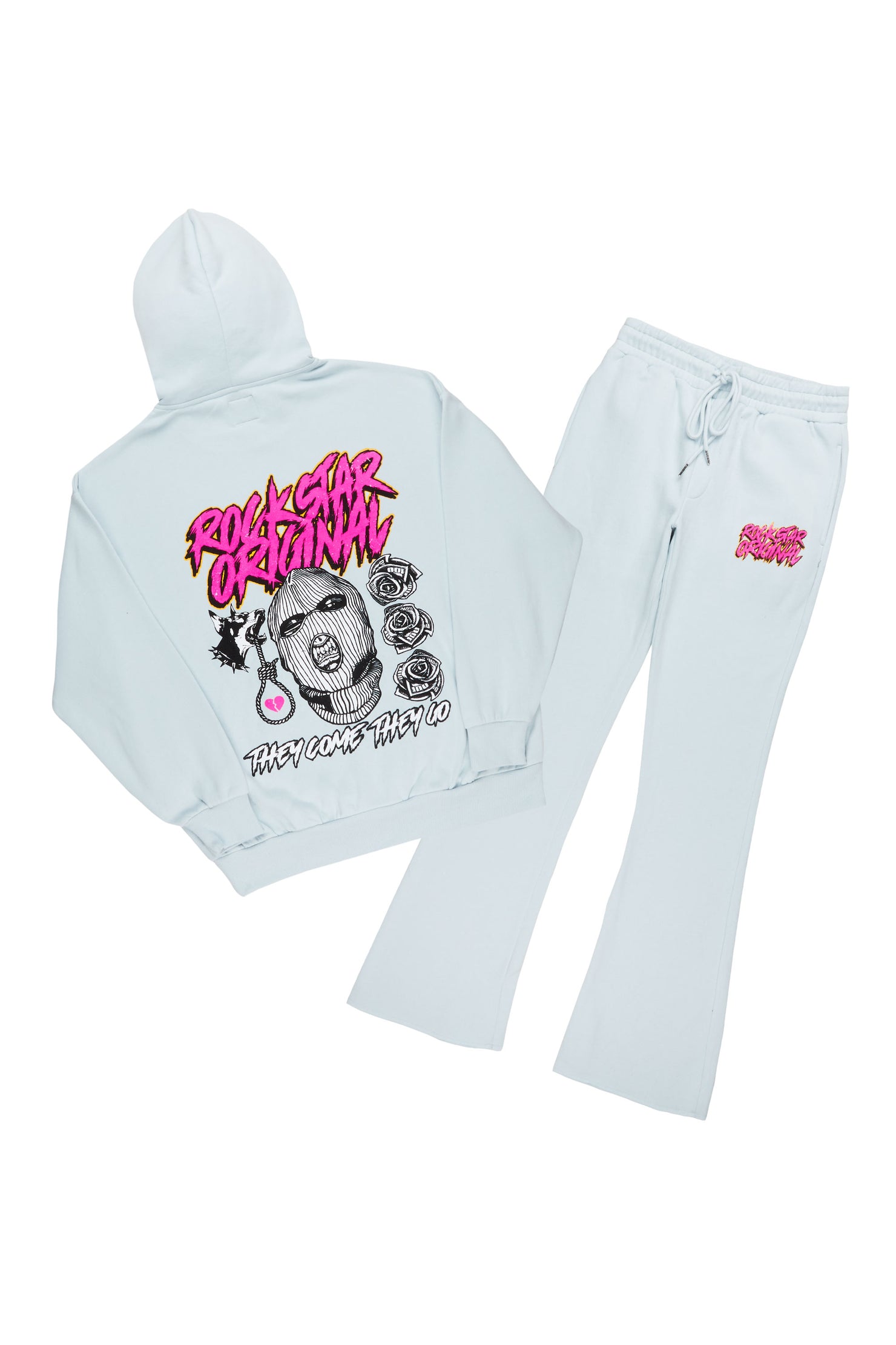 Clava Sky Blue Oversized Hoodie/Flare Trackset