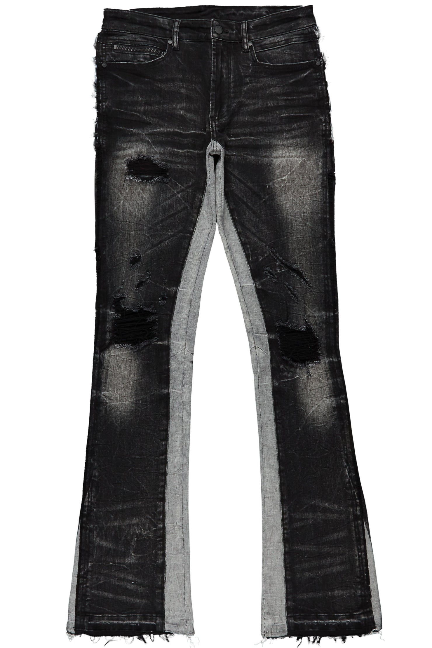 Eugene Stacked Flare Jean-Black