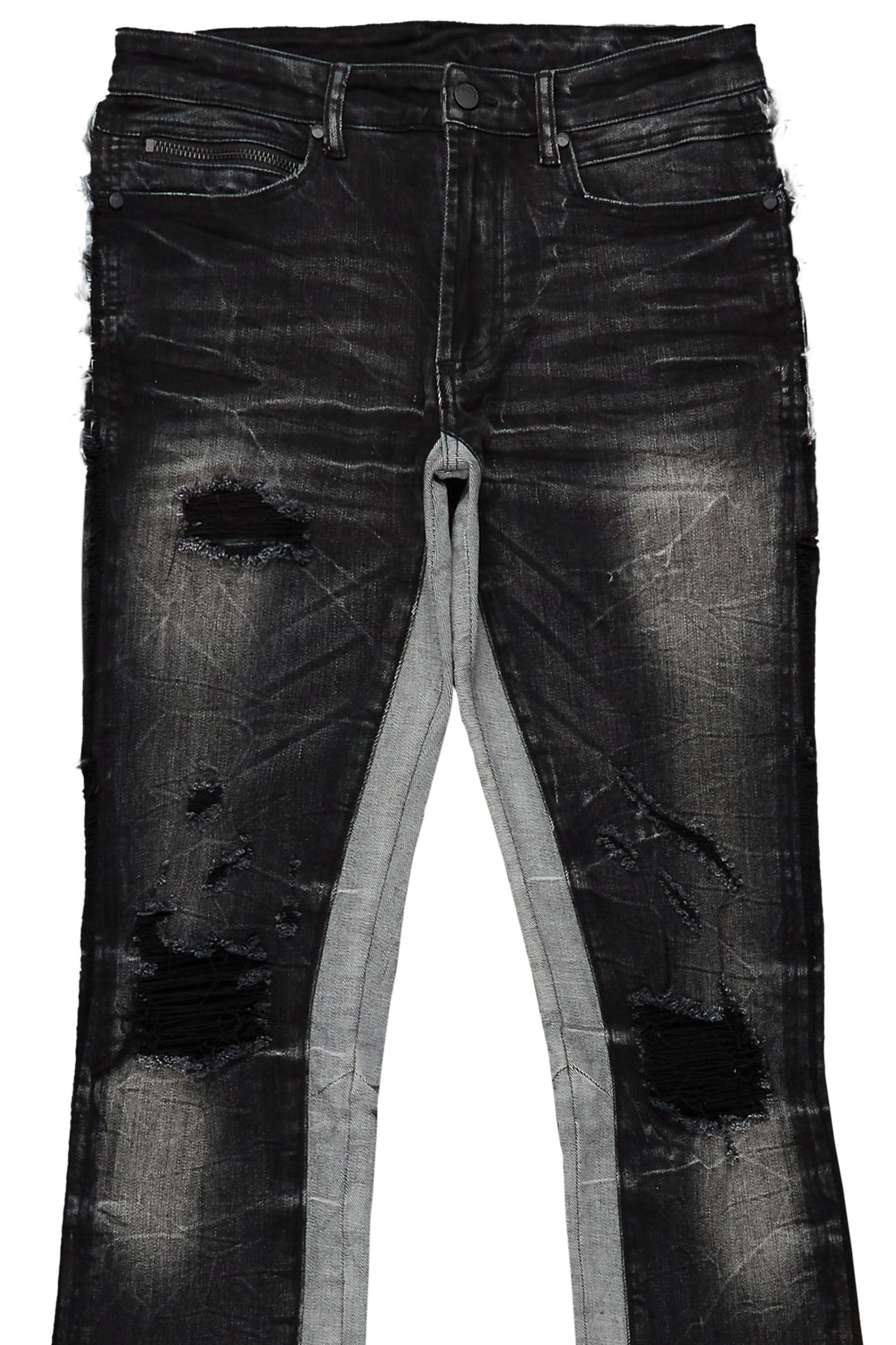 Eugene Stacked Flare Jean-Black