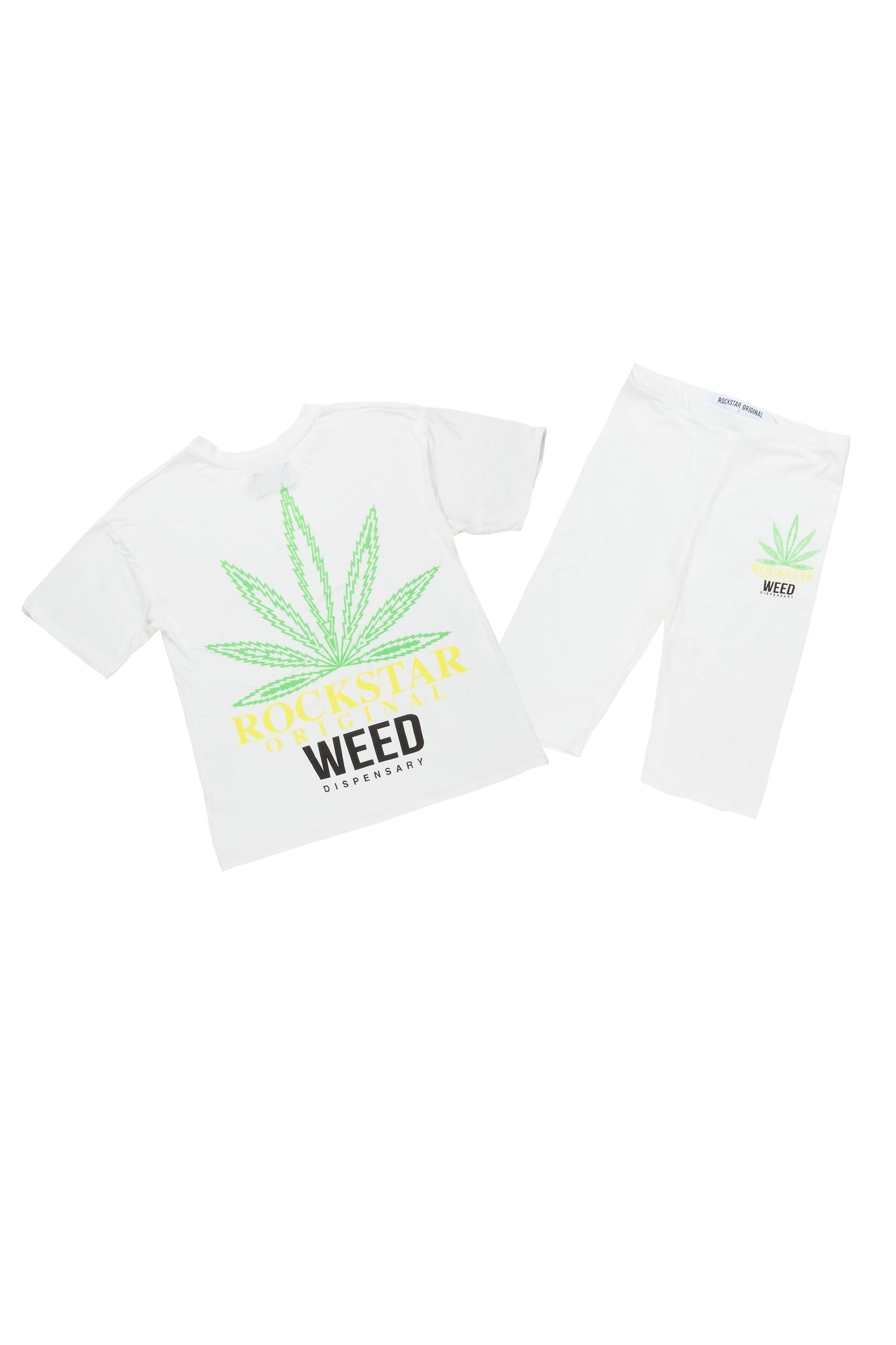 High Like Me White Bike Short Set