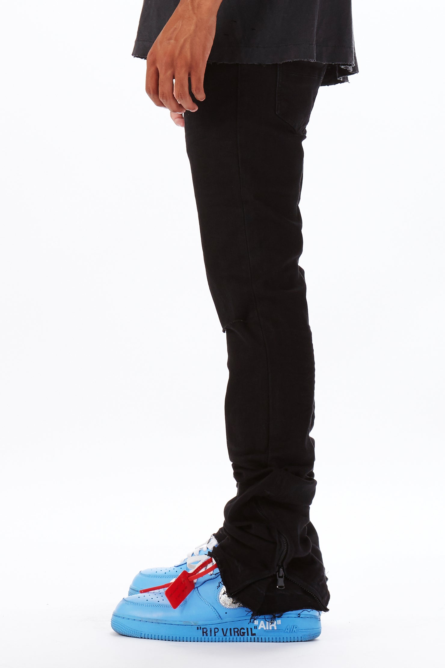 Jaymes Black Stacked Flare Jean