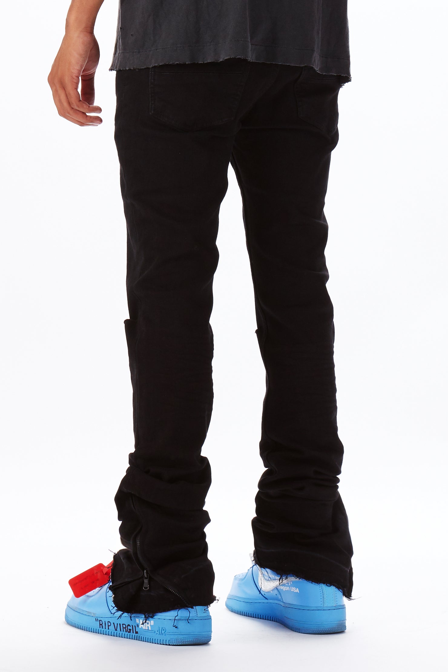Jaymes Stacked Flare Jean-Black