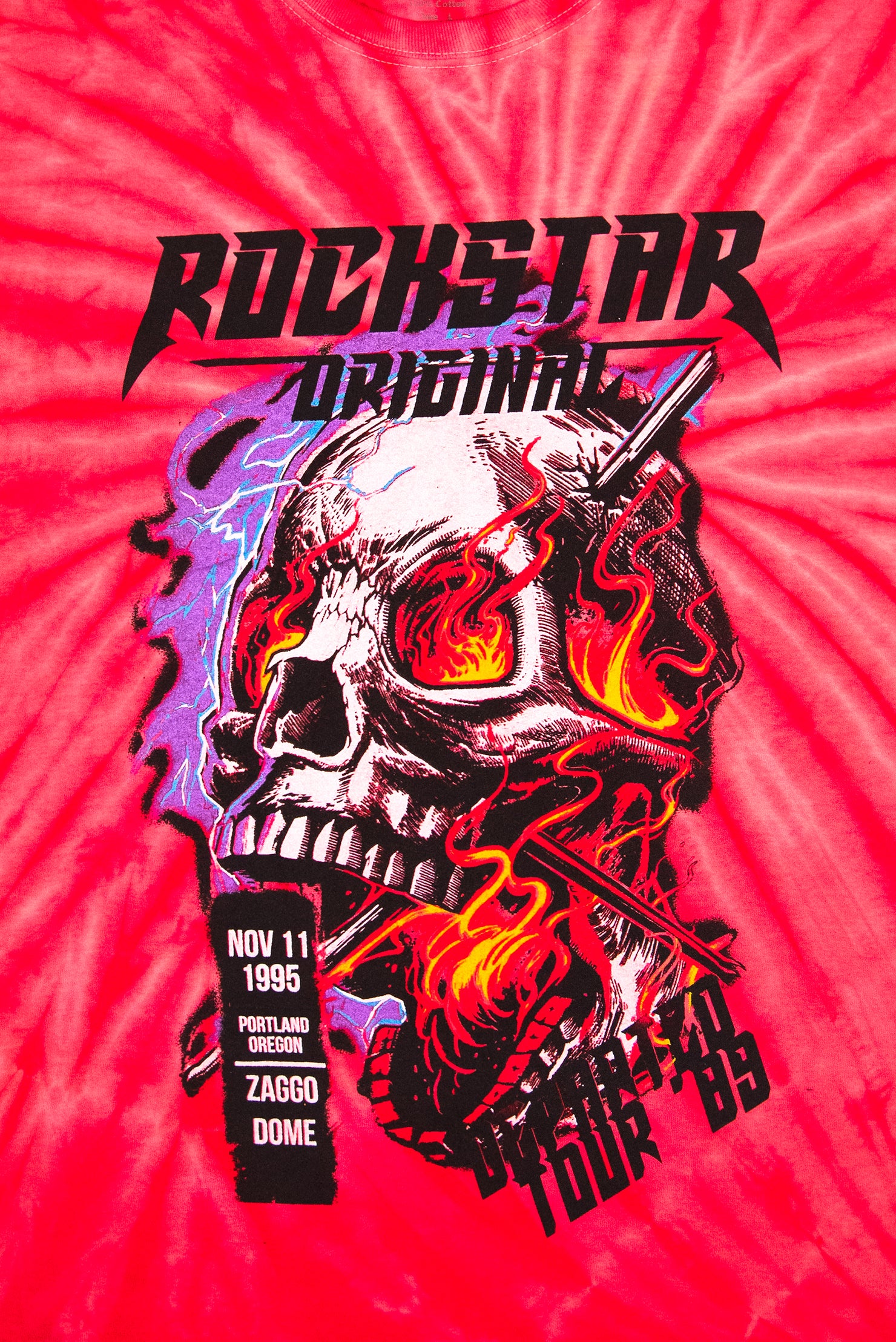 Joni Printed Tie Dye T-Shirt-Red/White