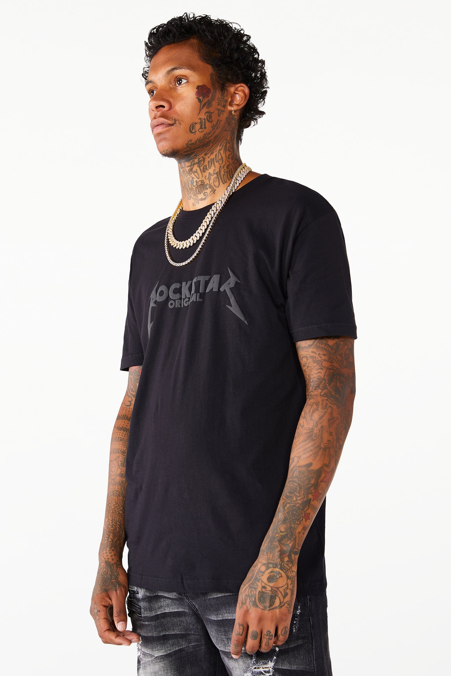 Diogo Printed T-Shirt- Black