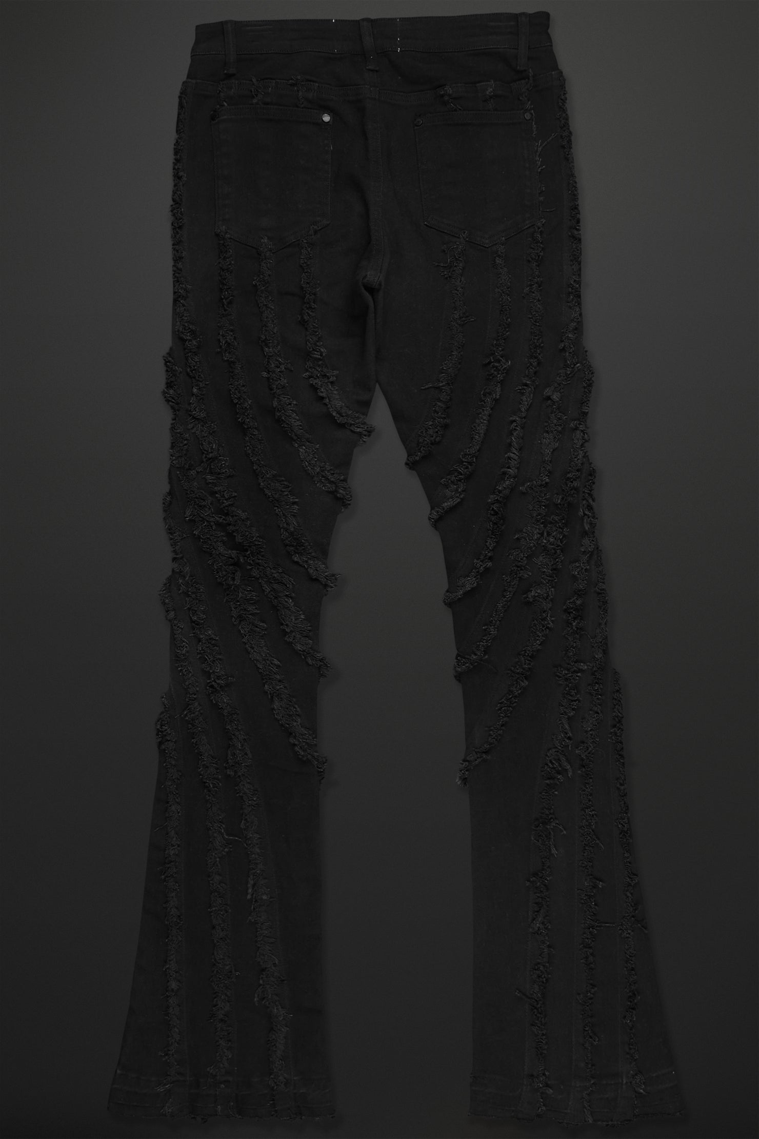 Lazer Black Stacked Flare Jean
