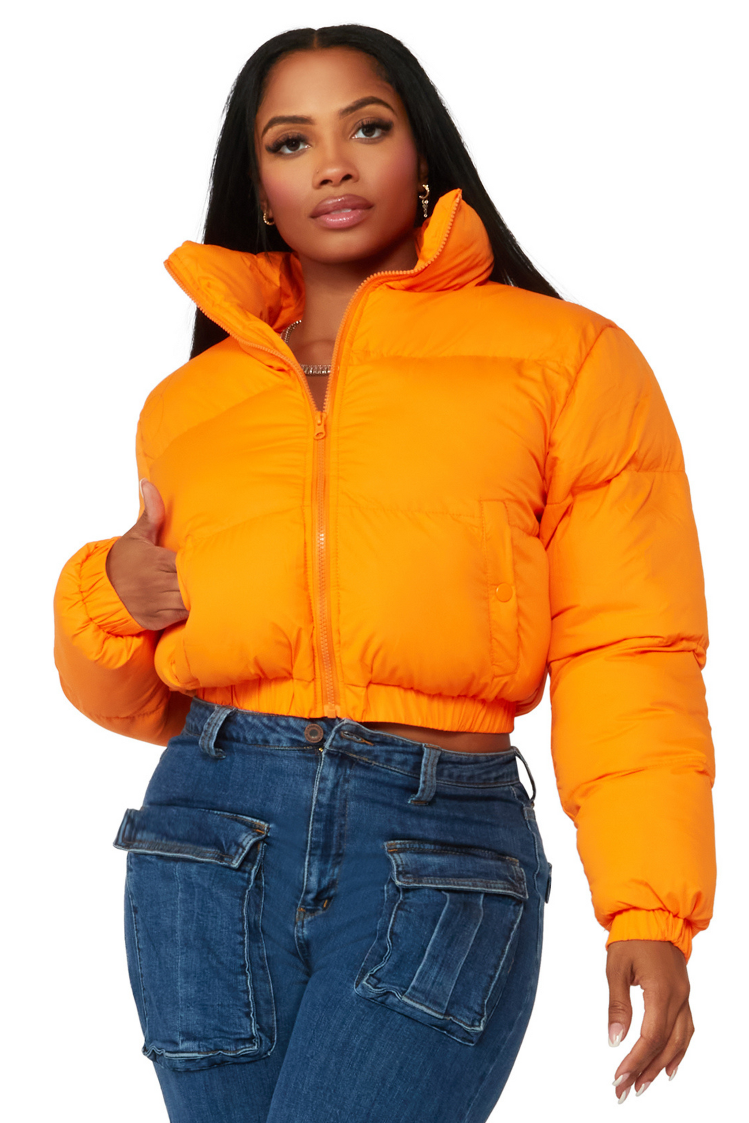 Nala Orange Puffer Jacket