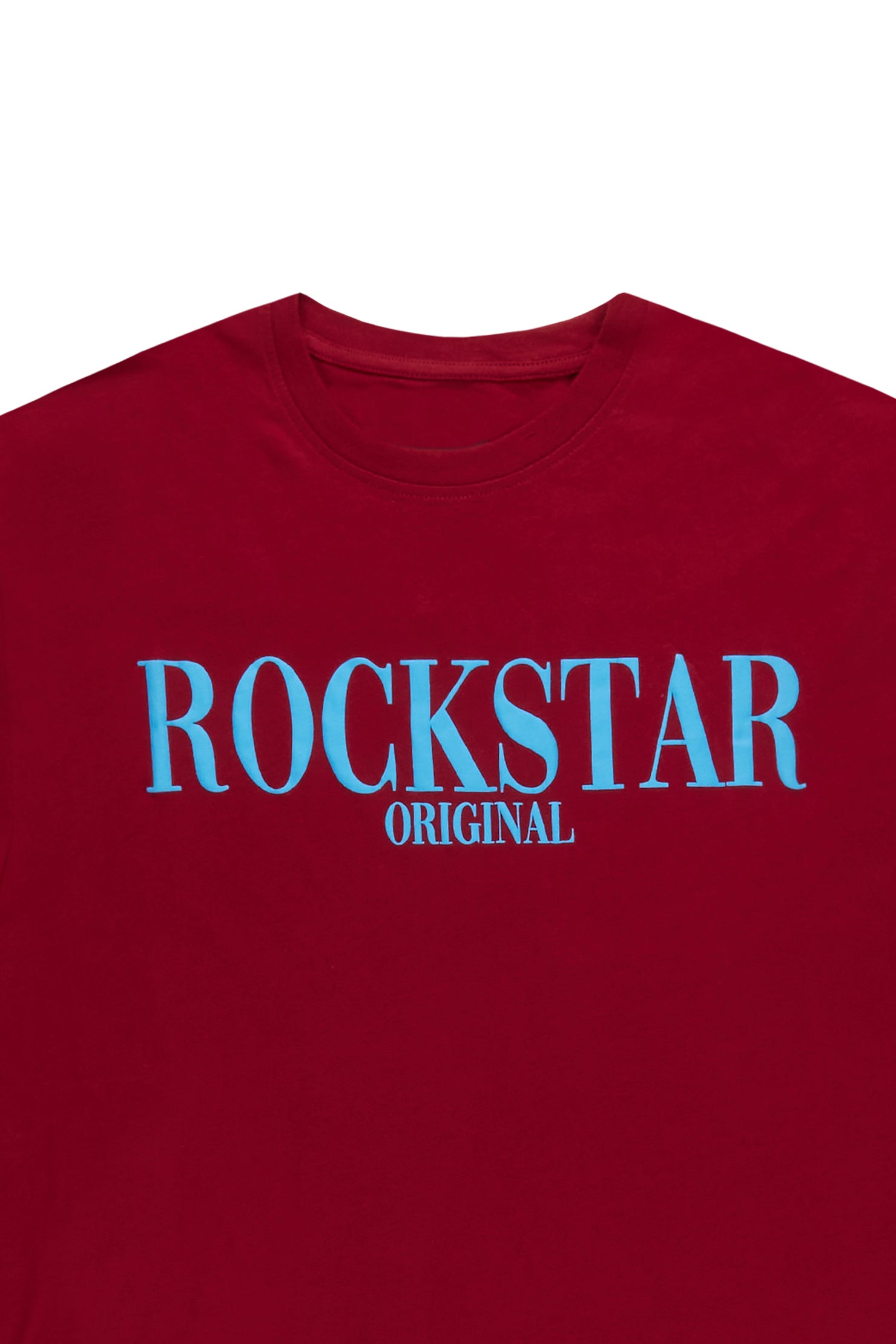 Octavio Printed T-Shirt-Maroon/Blue