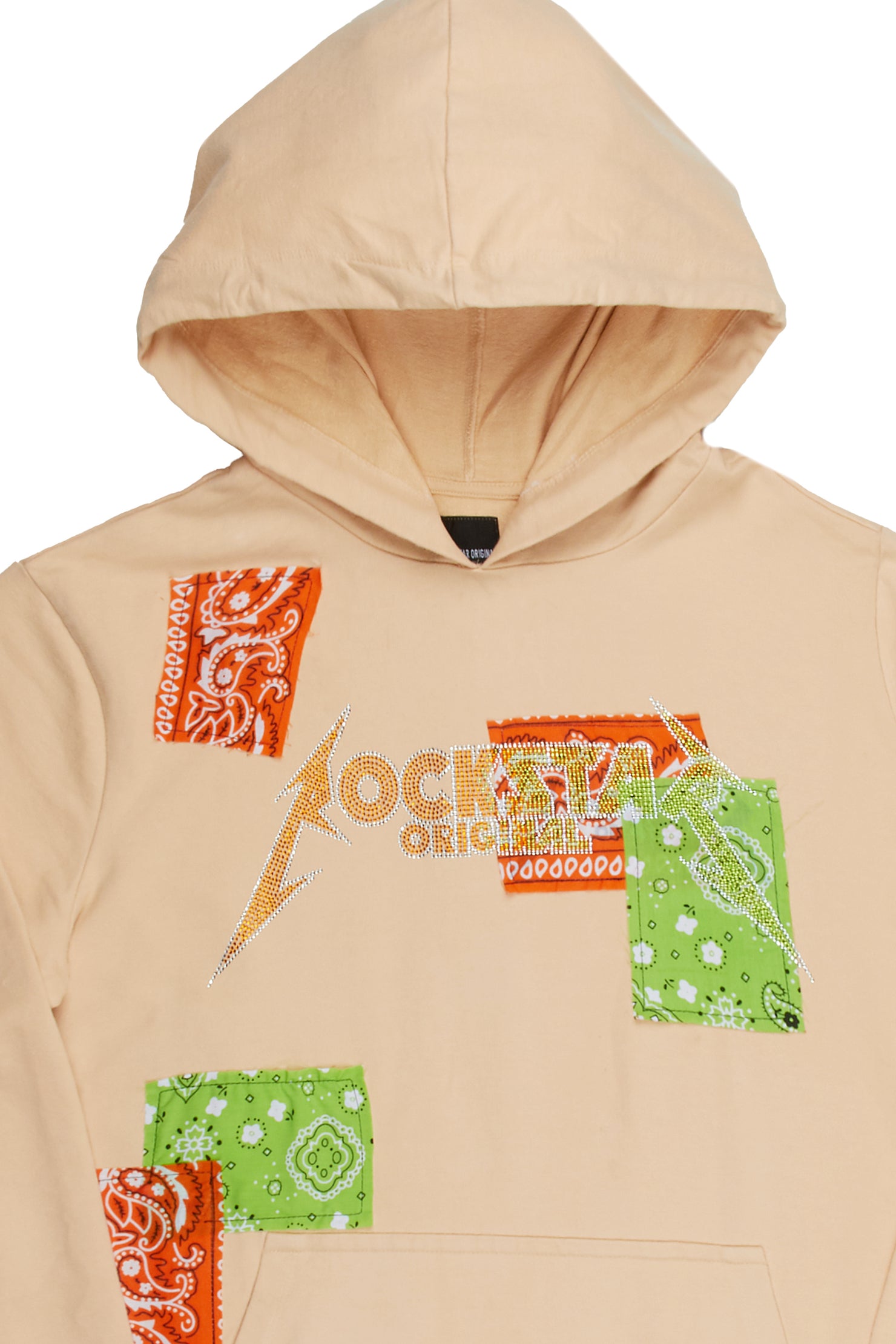 Rae Graphic Hoodie-Orange/Green