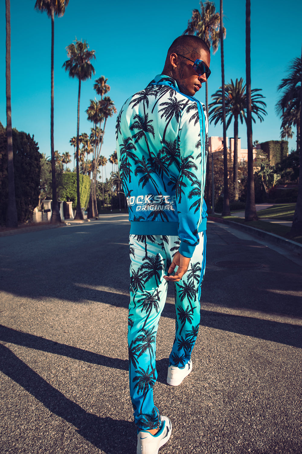 Eves Palm Print Set (Blue)