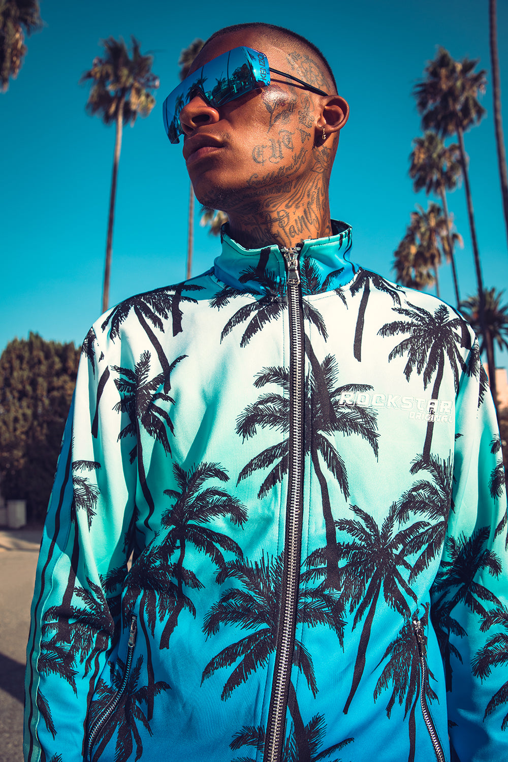 Eves Palm Print Set (Blue)