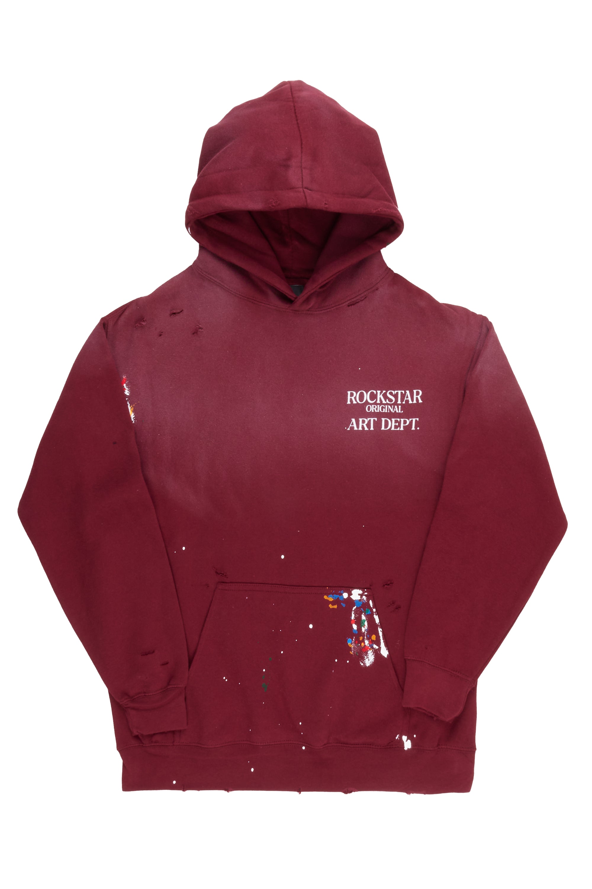 Rockstar Art Dist. Burgundy Graphic Hoodie Rockstar Original