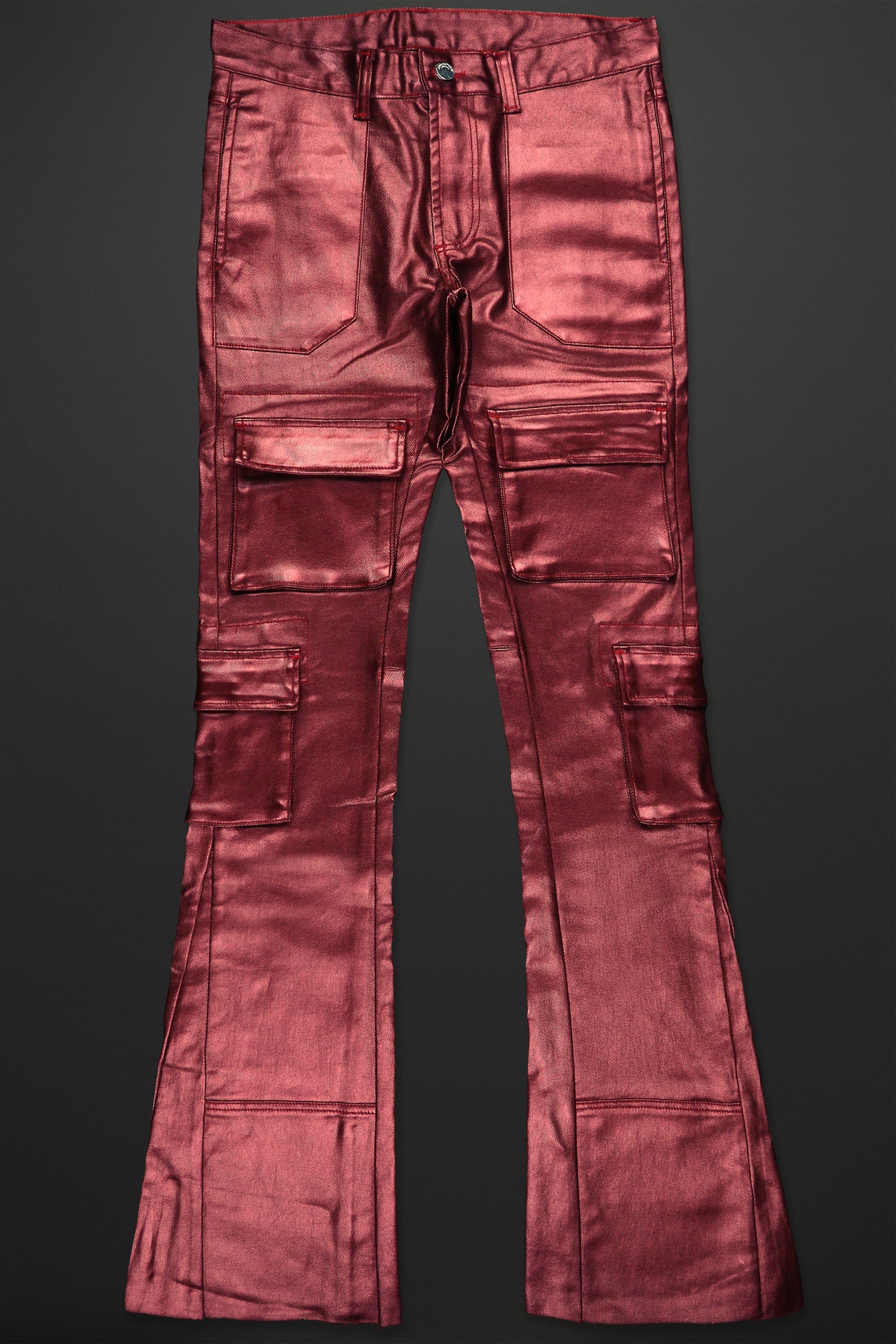 Rancid Burgundy Coated Flare Jean