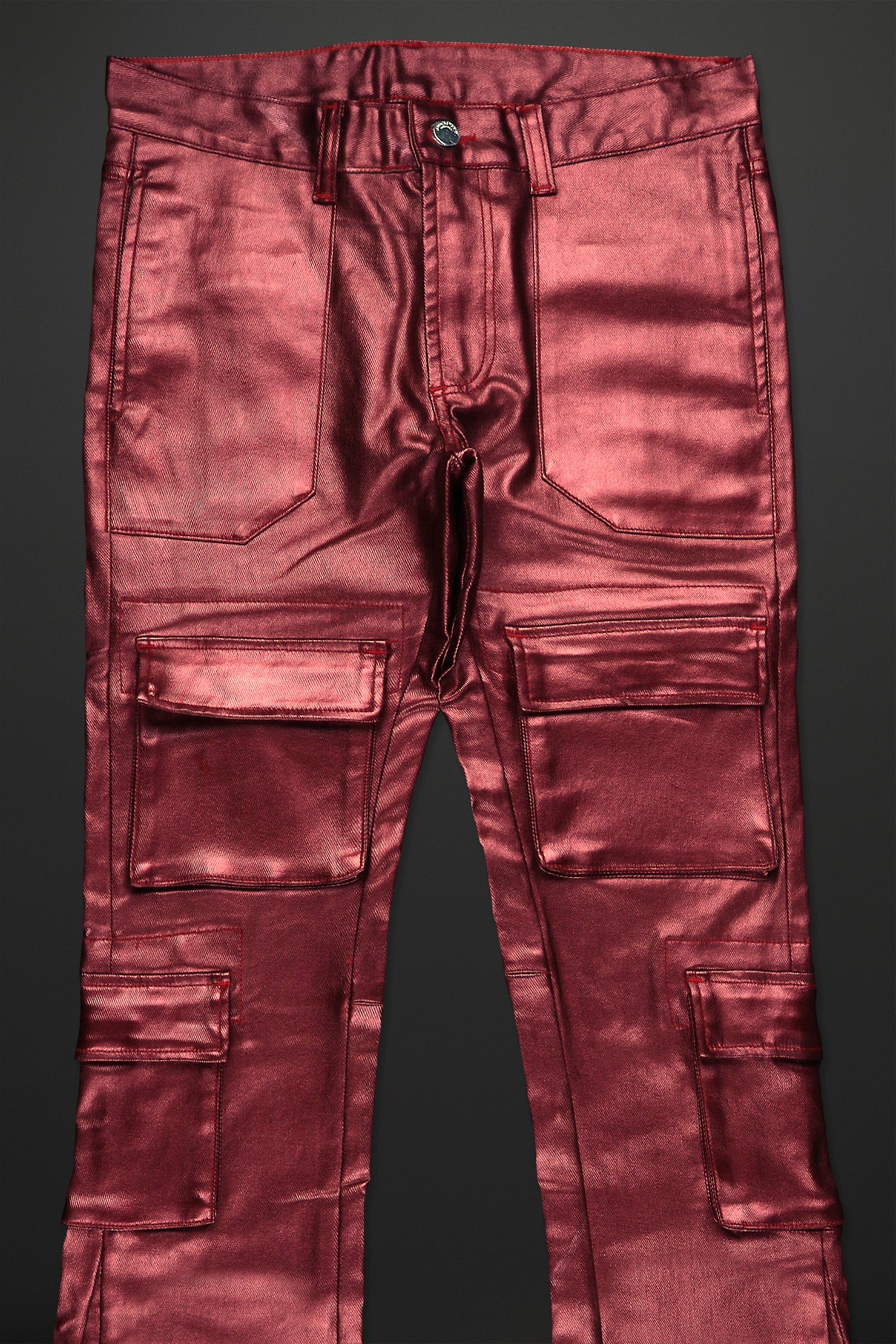 Rancid Burgundy Coated Flare Jean