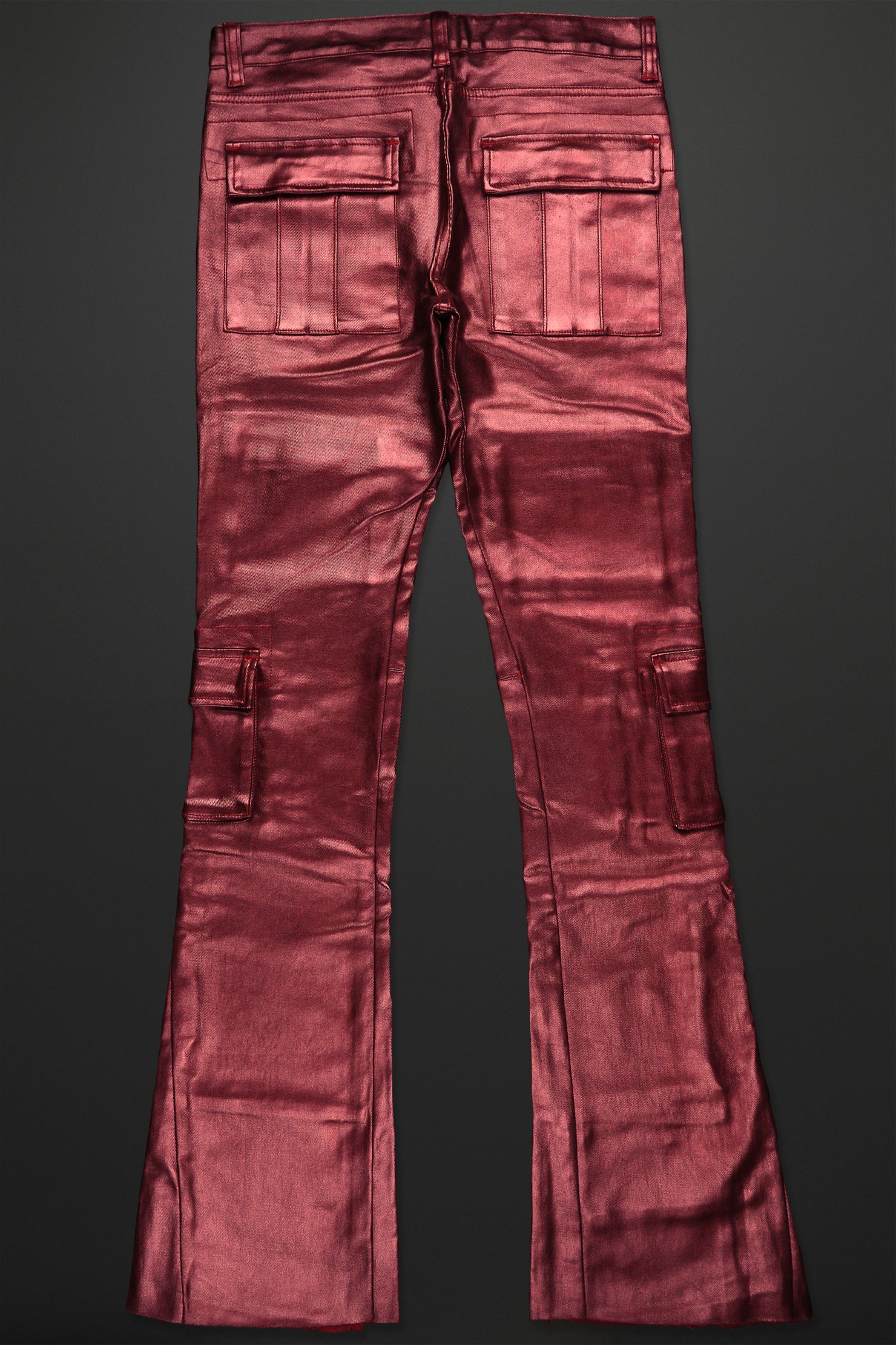 Rancid Burgundy Coated Flare Jean